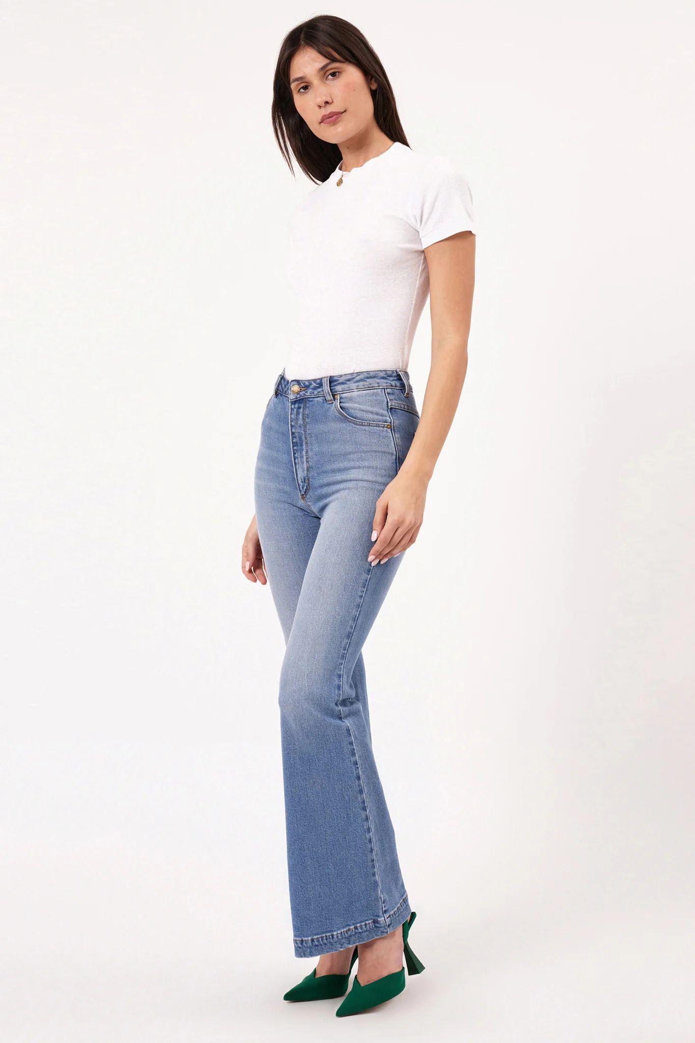 ROLLA'S Eastcoast Flare Ankle Jeans Mid Vintage Blue - Image 3