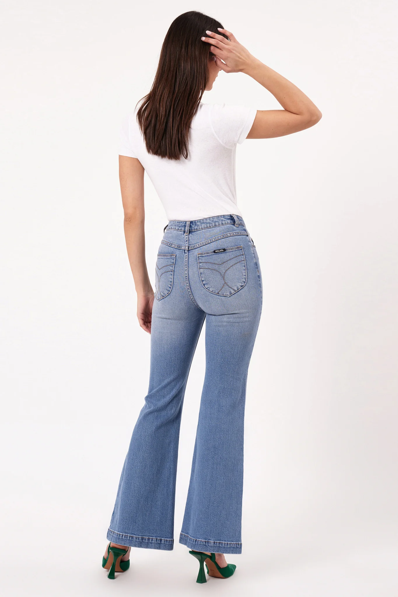 ROLLA'S Eastcoast Flare Ankle Jeans Mid Vintage Blue - Image 4