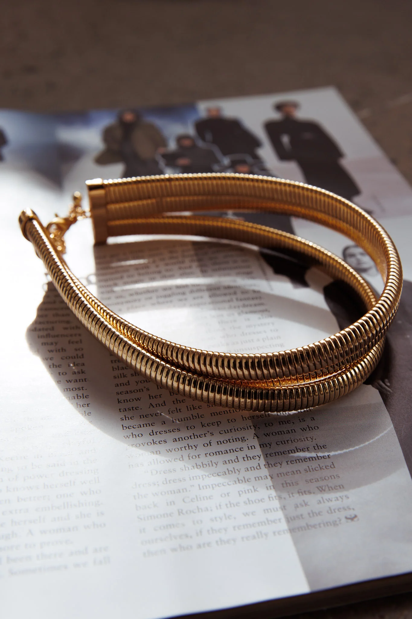 Roman Multi Choker Necklace Gold - Image 4
