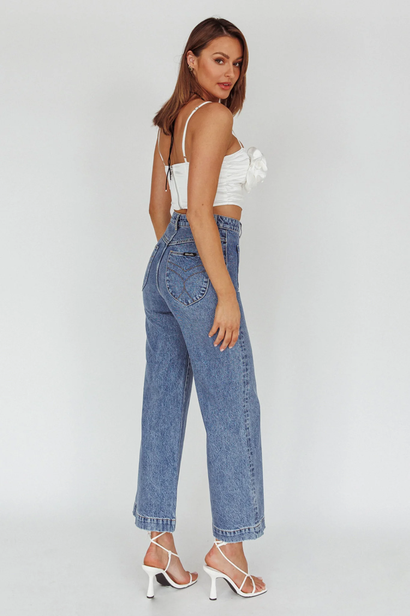 Romina Rose Bust Crop Top Ivory - Image 2