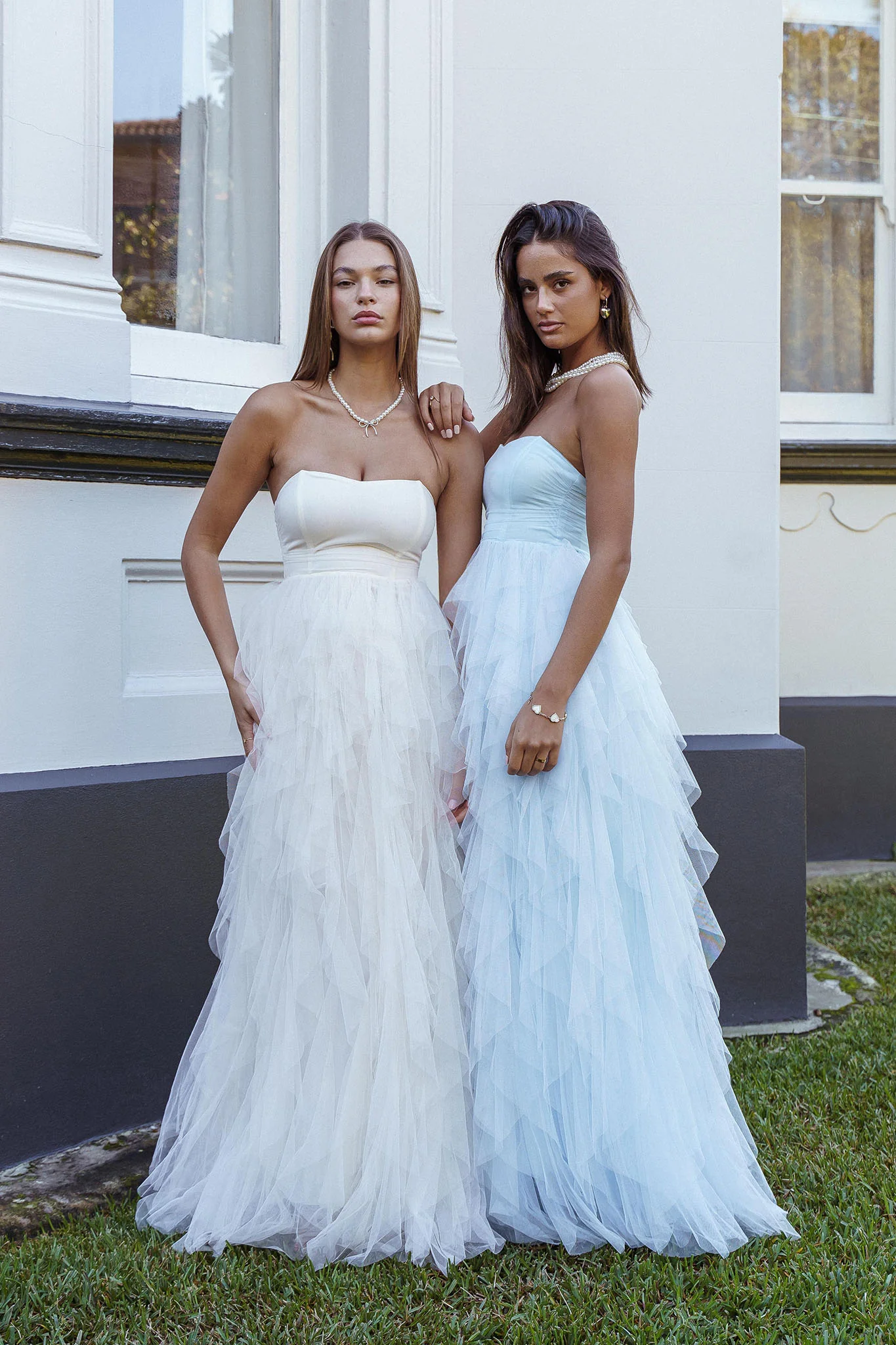 Rori Tulle Cascade Maxi Dress Ivory - Image 2