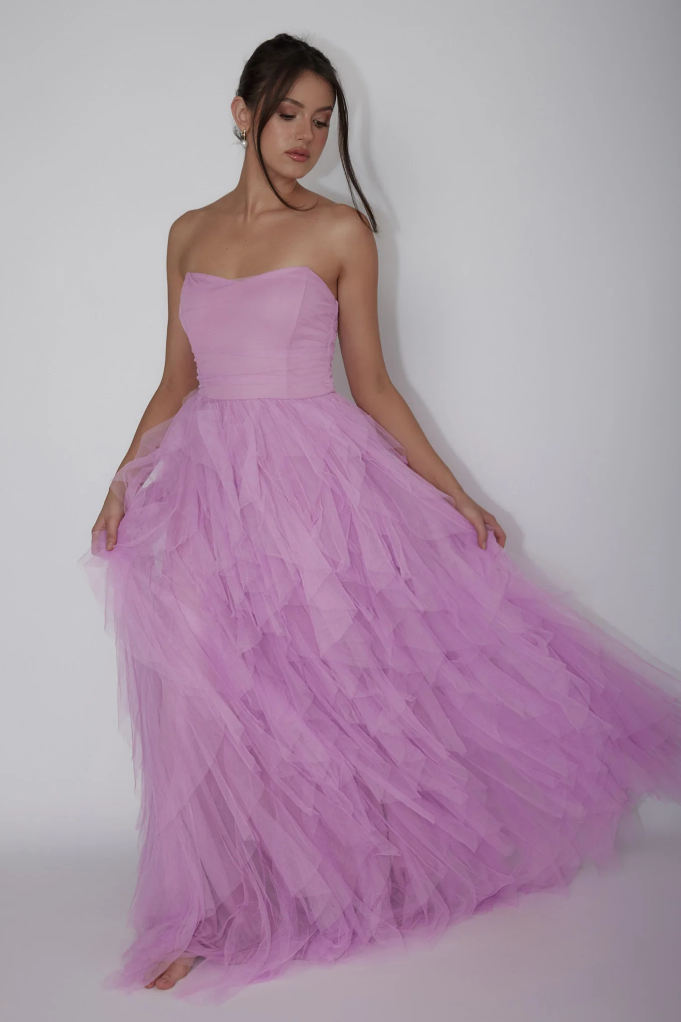 Rori Tulle Cascade Maxi Dress Orchid - Image 2