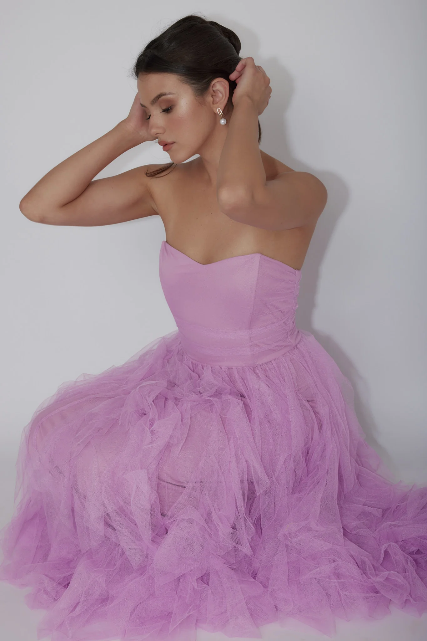 Rori Tulle Cascade Maxi Dress Orchid - Image 4