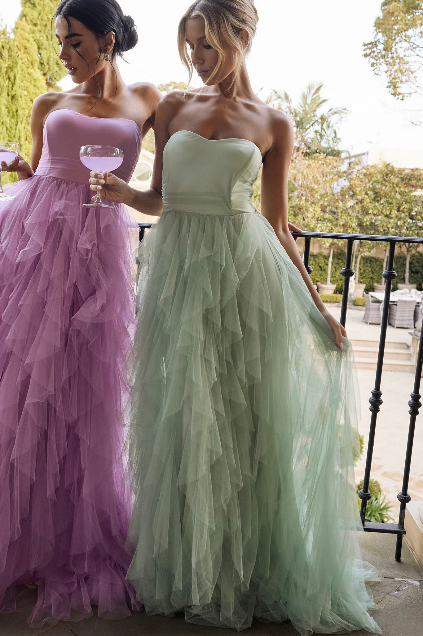 Rori Tulle Cascade Maxi Dress Sage - Image 7