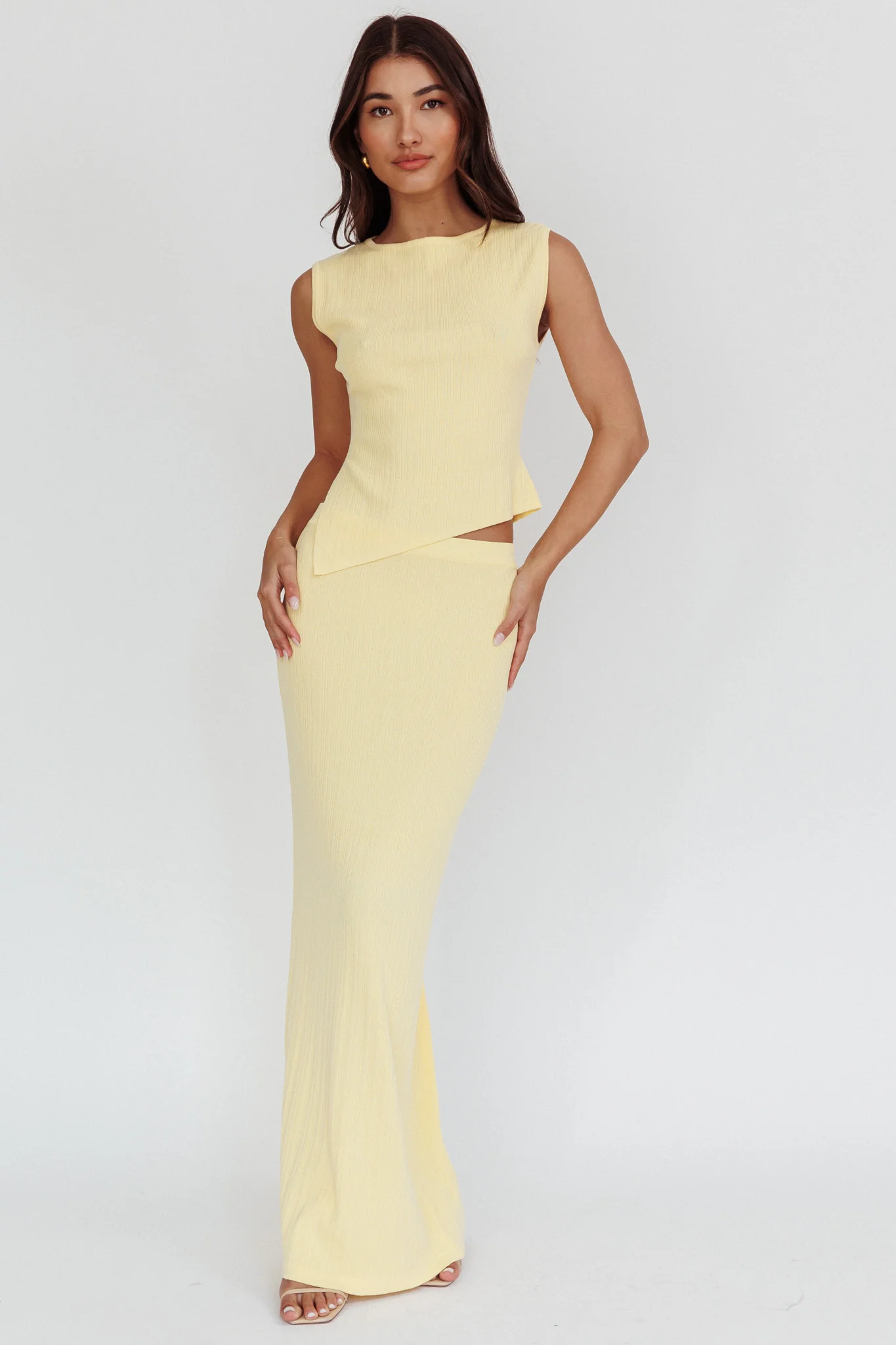 Rossana Ribbed Maxi Skirt Butter - Image 4