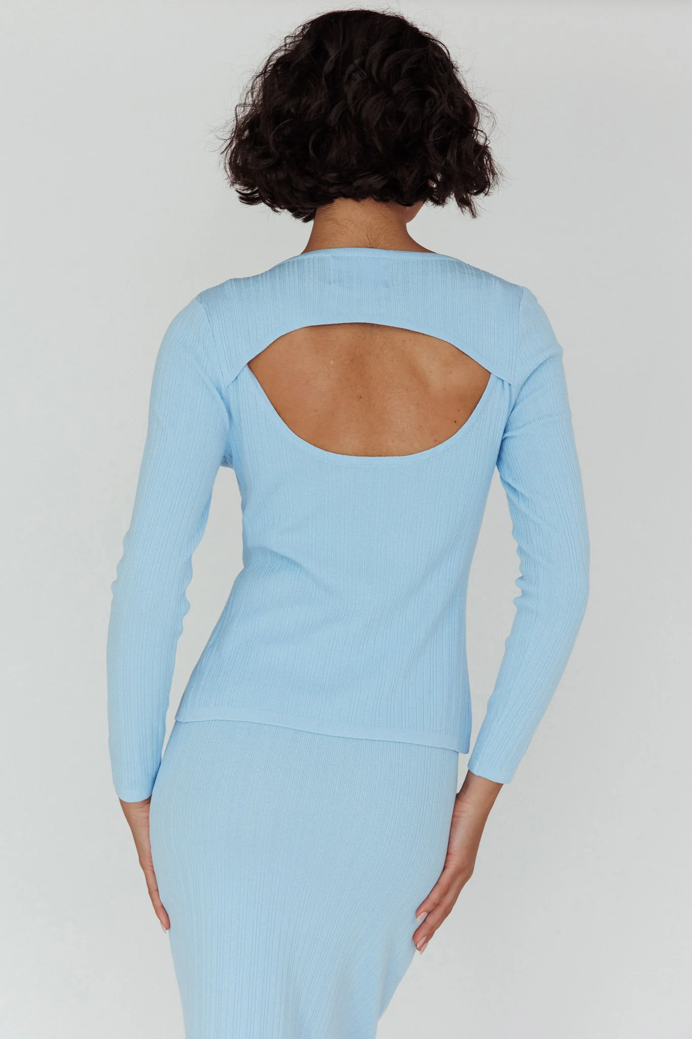Rossana Twist Neck Keyhole Top Blue - Image 2