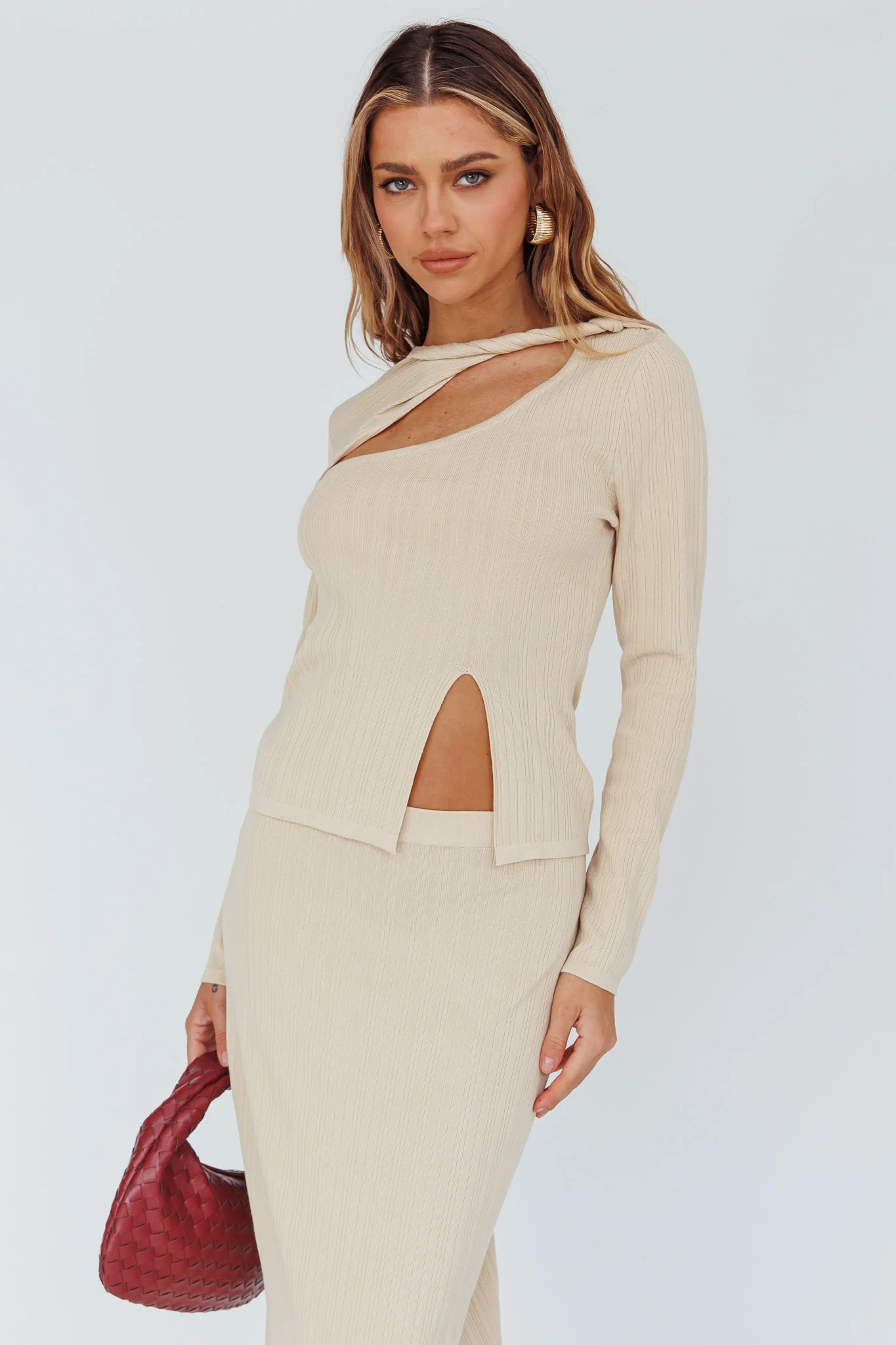 Rossana Twist Neck Keyhole Top Butter - Image 5