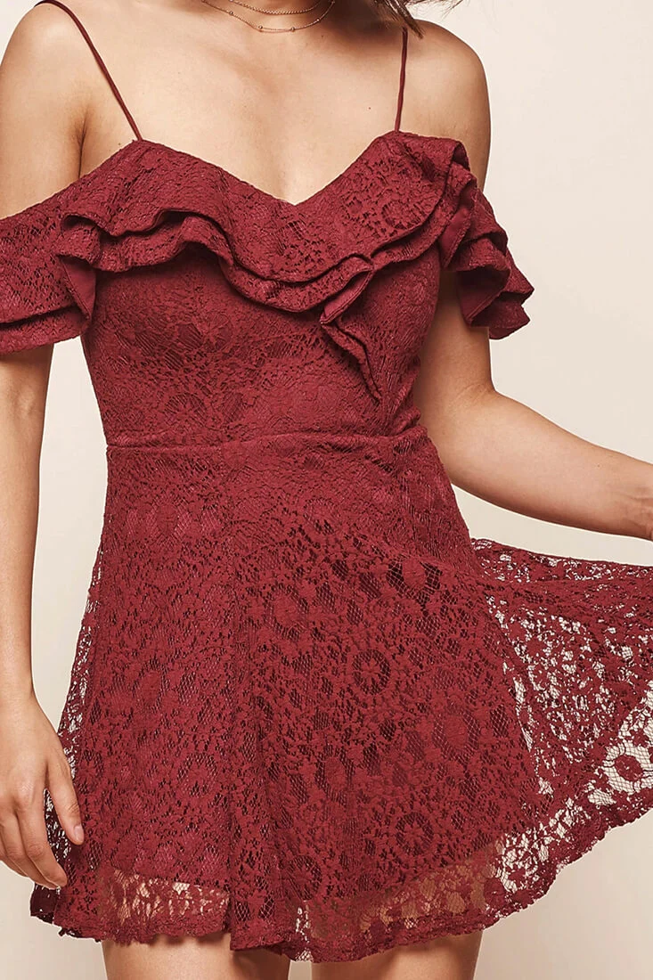 Rossi Lace Party Dress Plum - Image 6