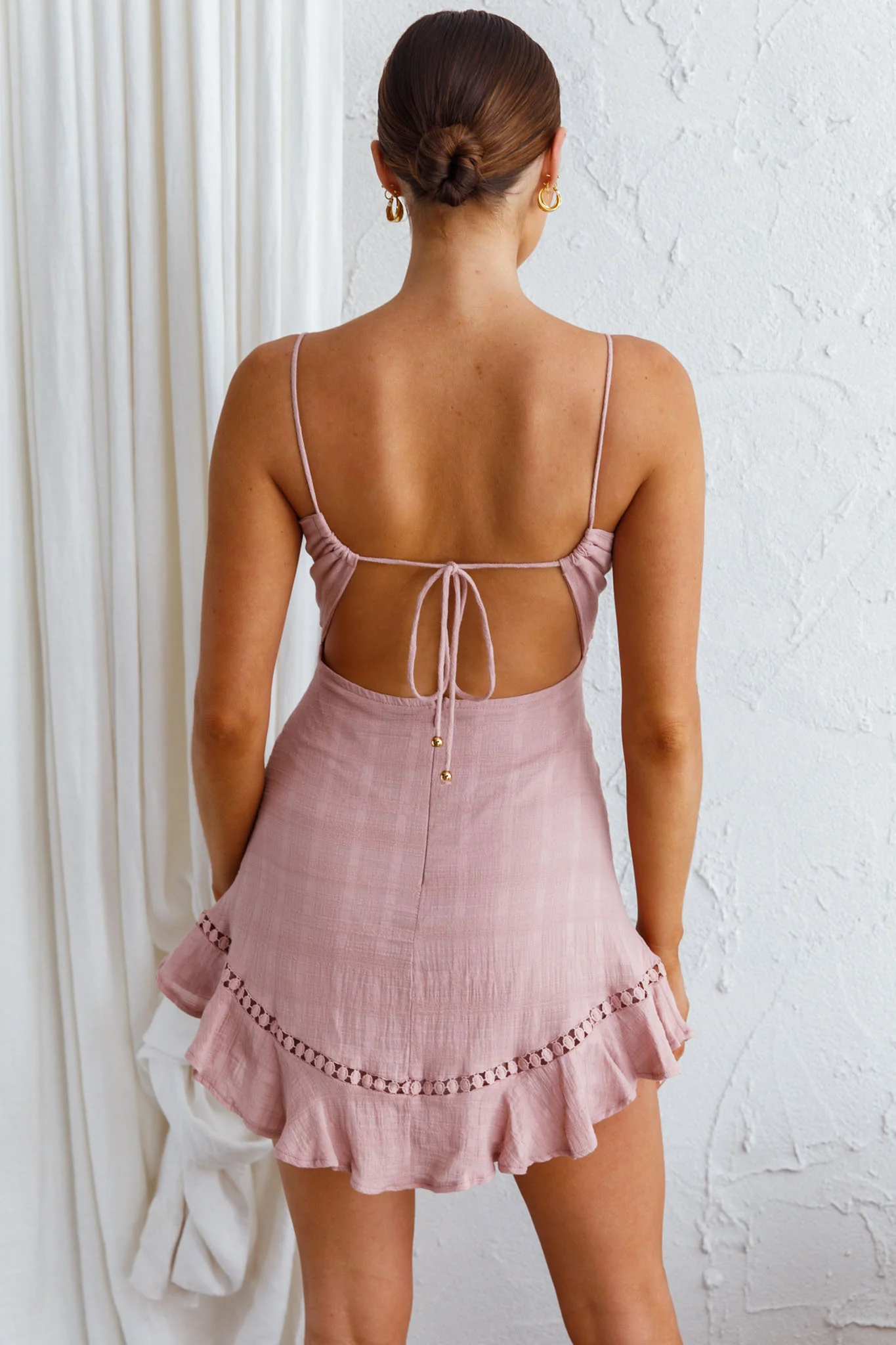 Royale Crochet Lace Trim Dress Mauve - Image 7