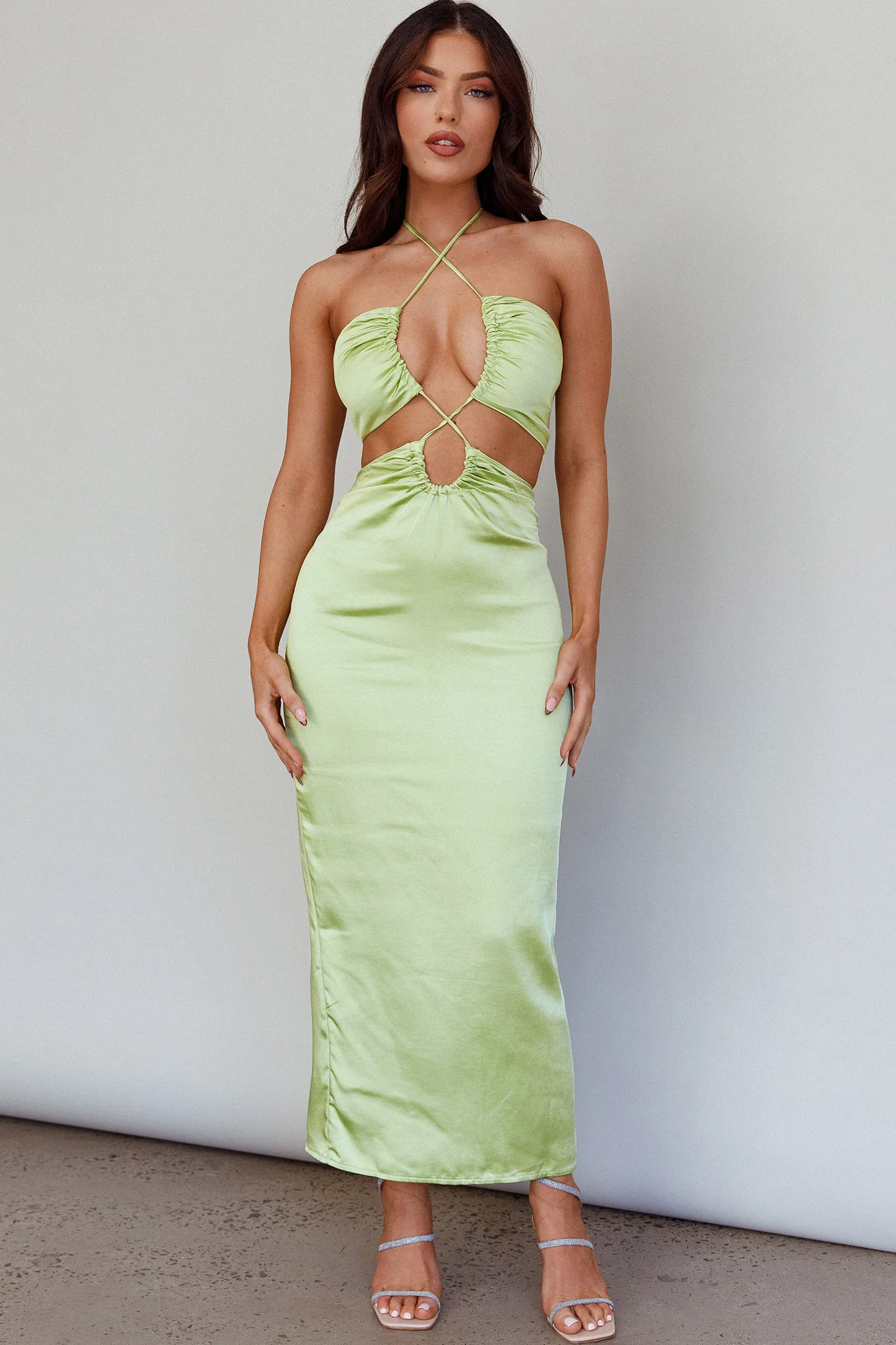 Ryana Cut-Out Drawstring Dress Apple - Image 3