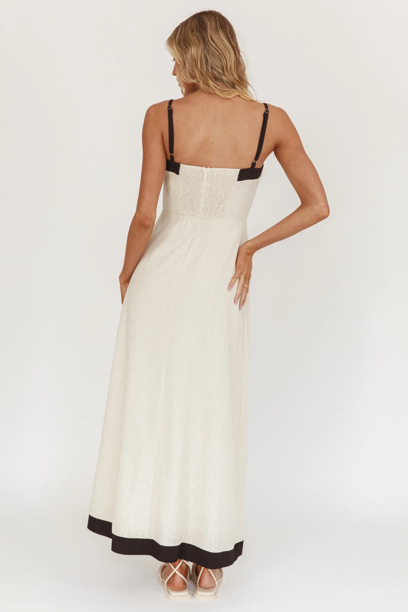 Sailing Away Button Front Maxi Dress Oat - Image 2