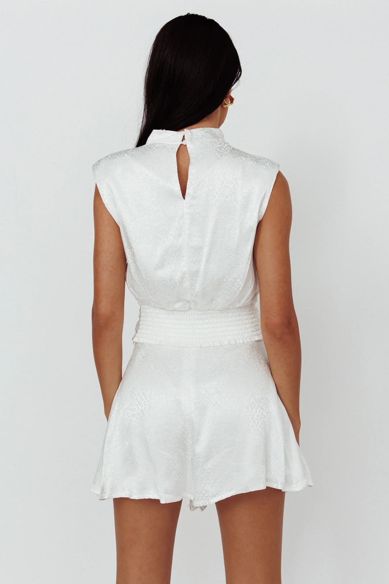Sailing Snakeskin Texture Shorts White - Image 2