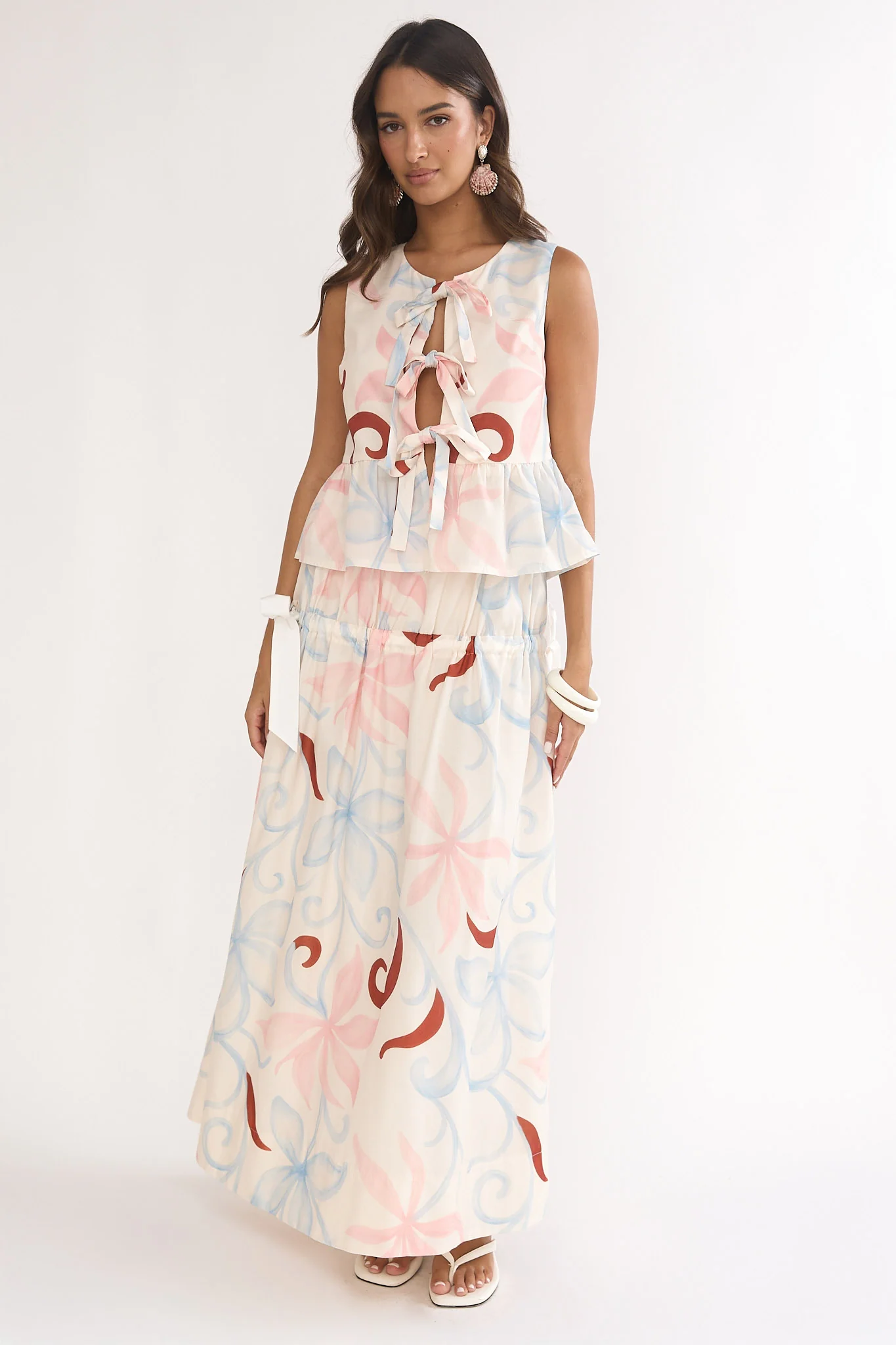 Salty Sea Side Bow Maxi Skirt Floral - Image 2