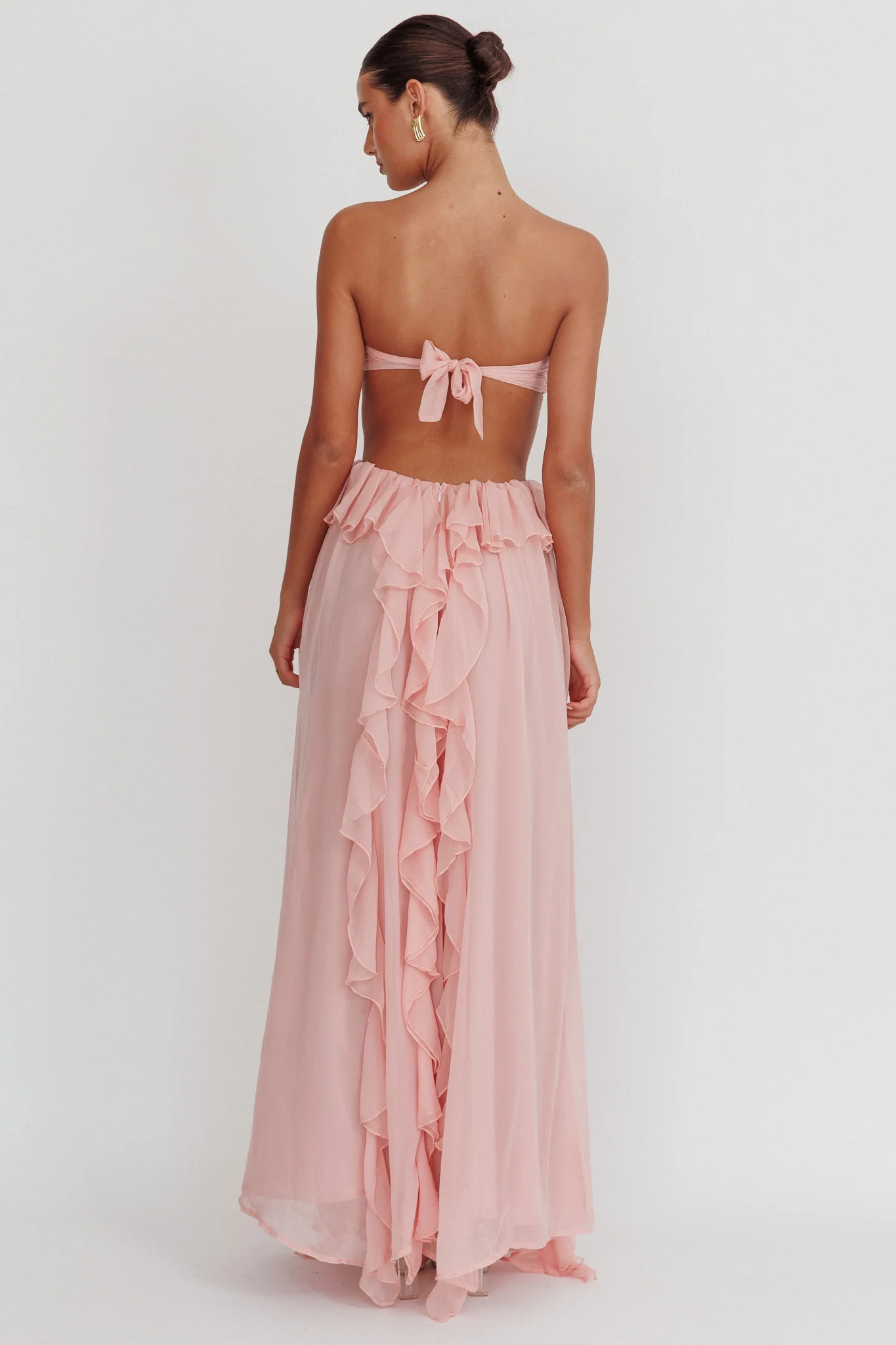 Santiago Cut-Out Ruffle Maxi Dress Blush - Image 4