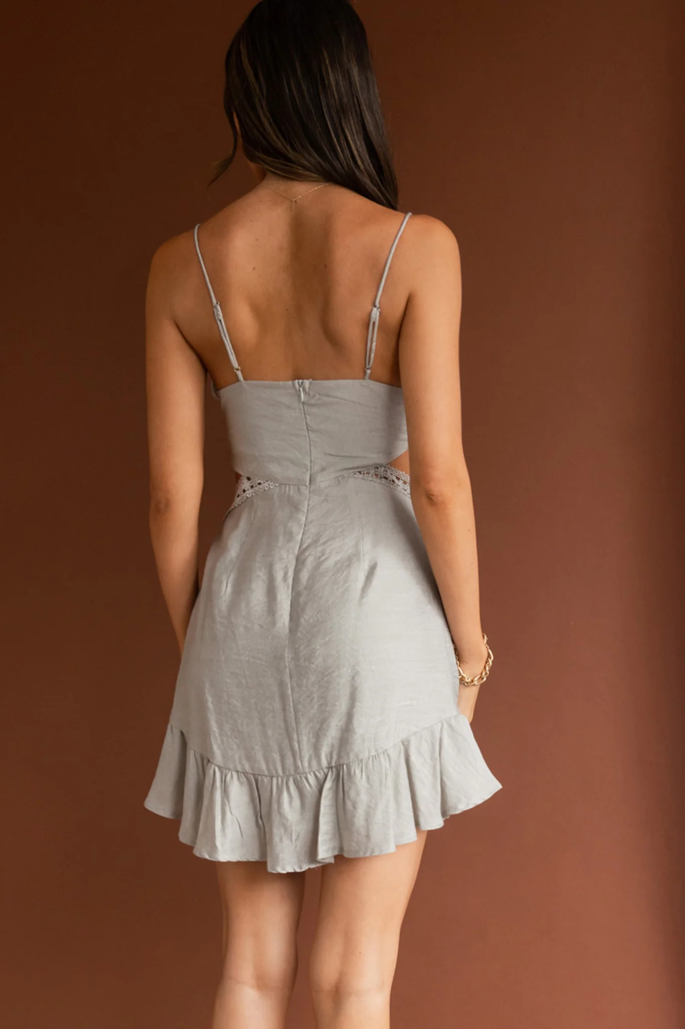 Santorini Sunset Cami Strap Cut-Out Dress Avocado - Image 2