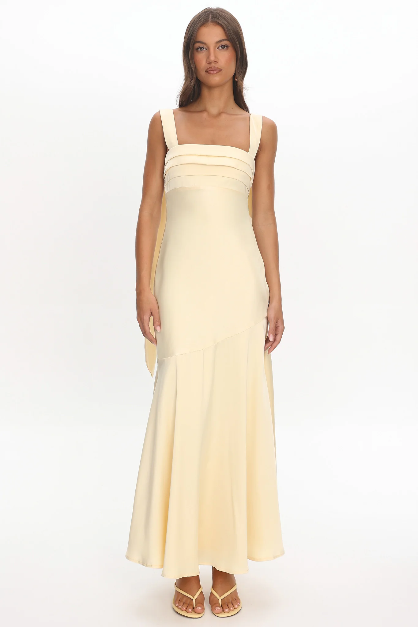 Second Glances Pleat bust Maxi Dress Butter - Image 5
