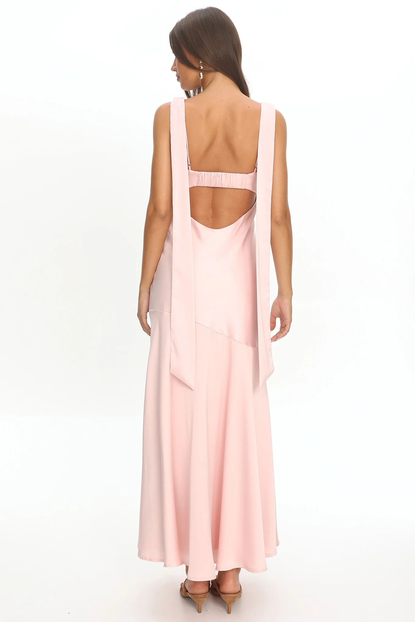 Second Glances Pleat bust Maxi Dress Pink - Image 3