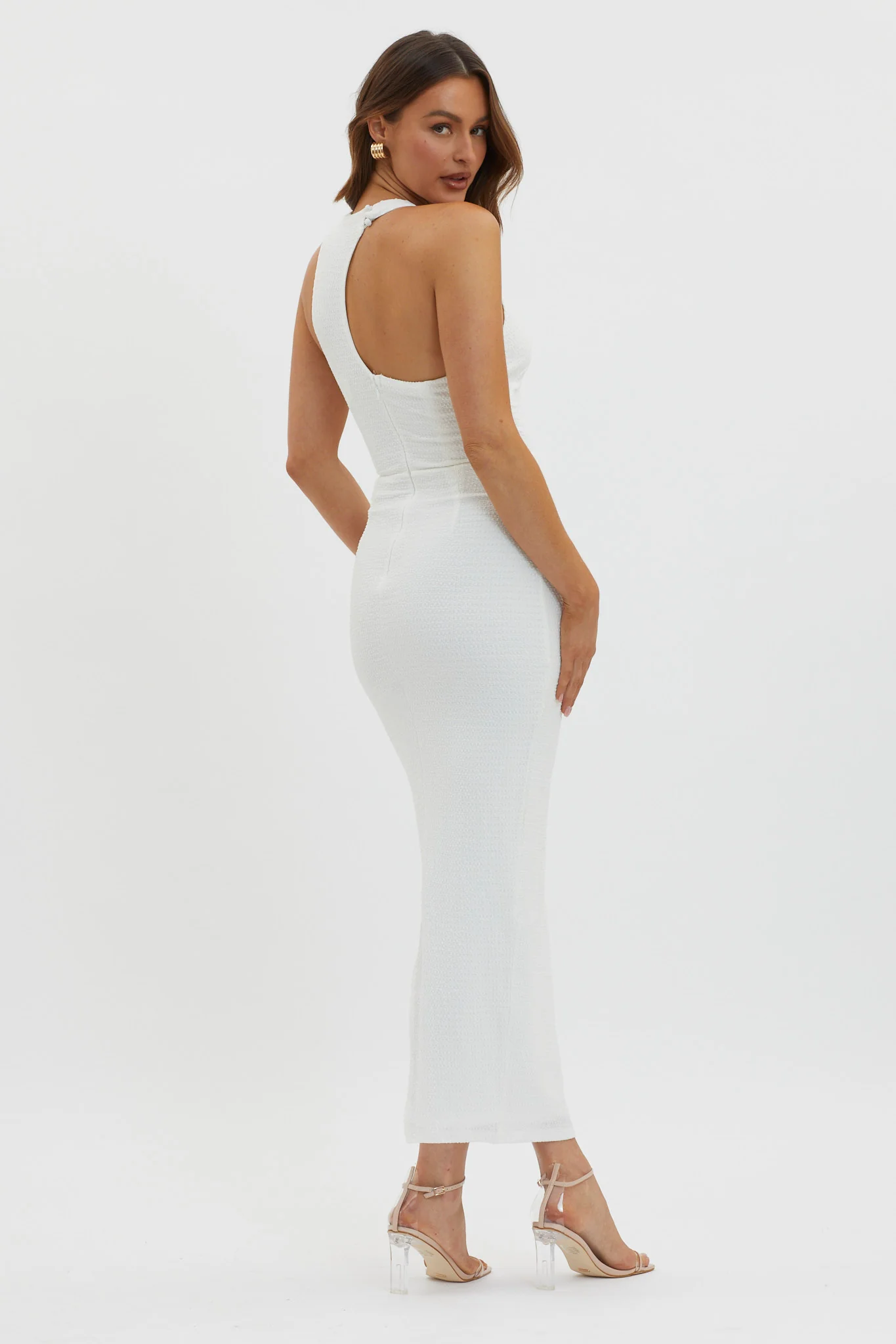 Seek And Find Asymmetric Neckline Dress White - Image 2