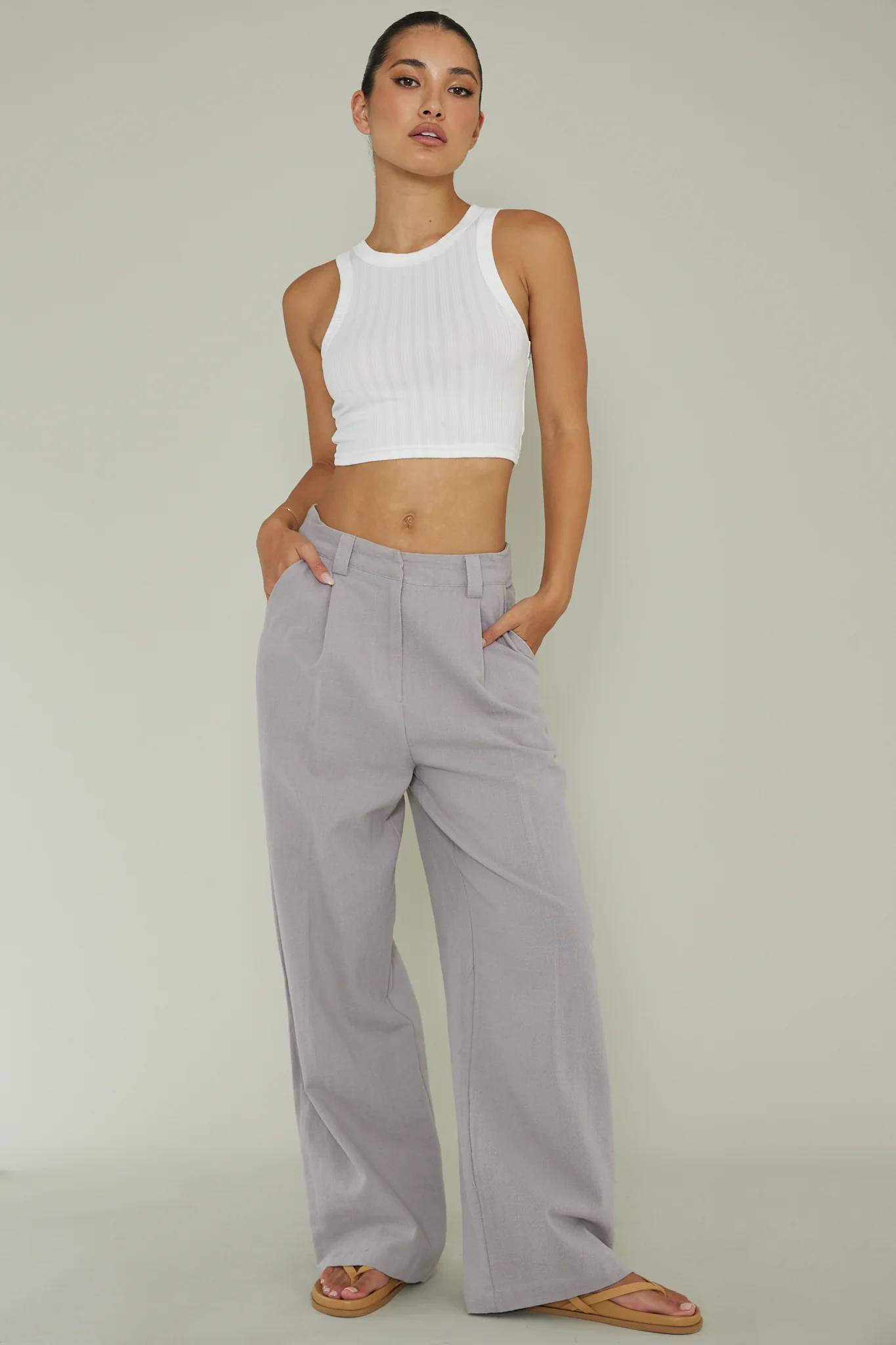 Seeker Ribbed Crop Top White - Image 3