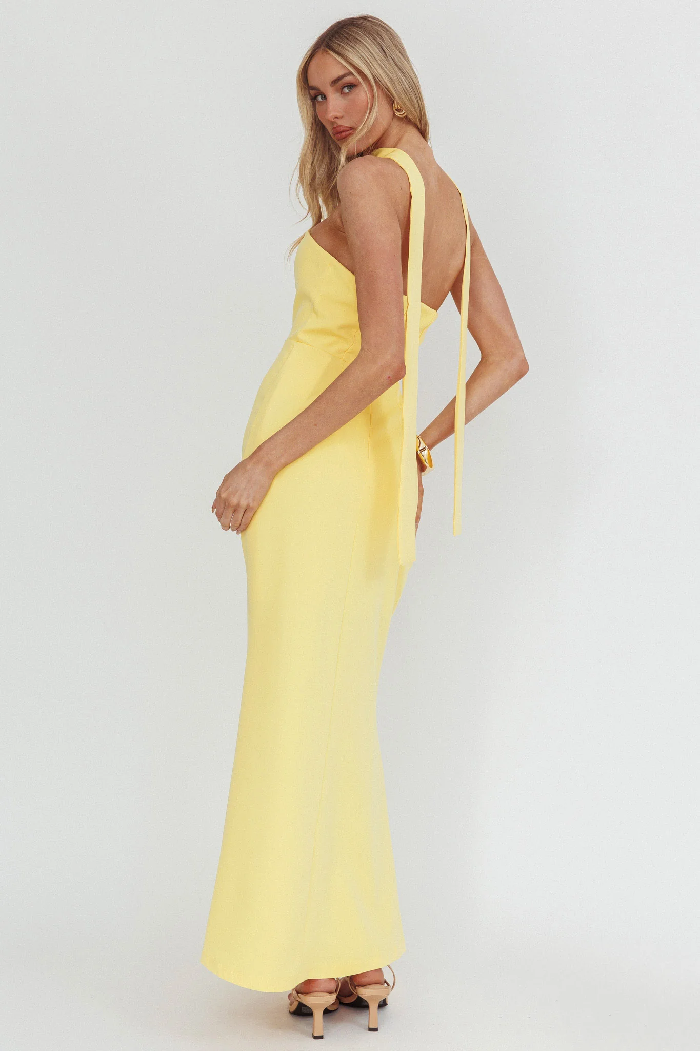 Selora Strapless Ruffle Maxi Dress Butter - Image 3