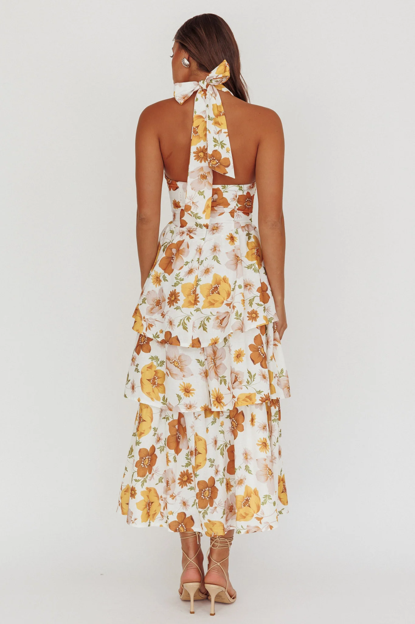 Shaya Tiered Ruffle Maxi Dress Floral Yellow - Image 2