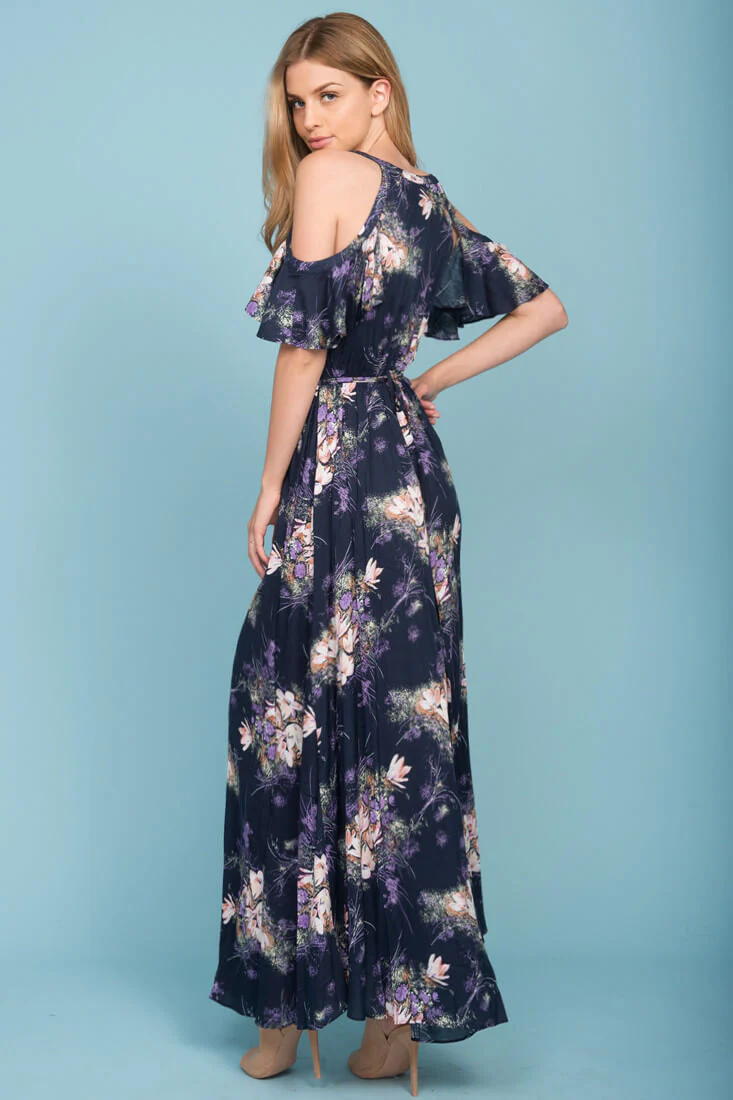 Shelby Off The Shoulder Maxi Dress Navy - Image 5
