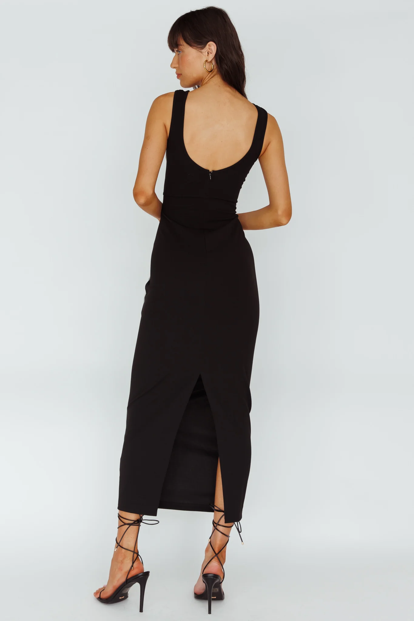 Shenae Piping Trim Maxi Dress Black - Image 2