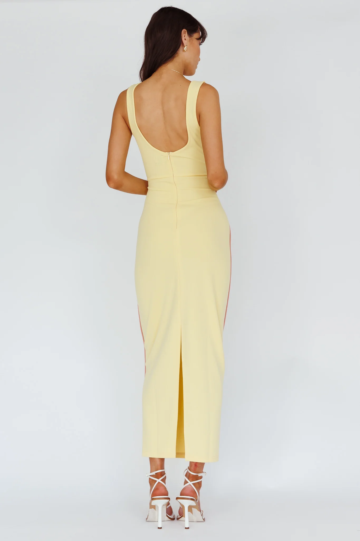 Shenae Piping Trim Maxi Dress Lemon - Image 2