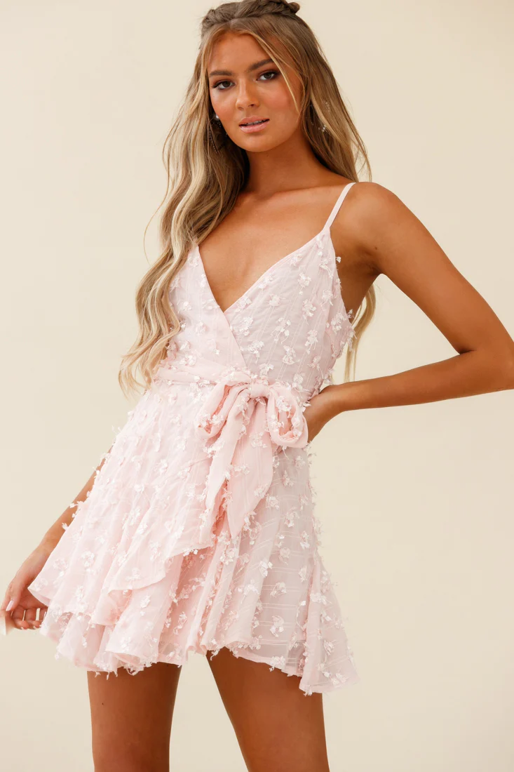 Sheri Embellished Chiffon Dress Pink - Image 8