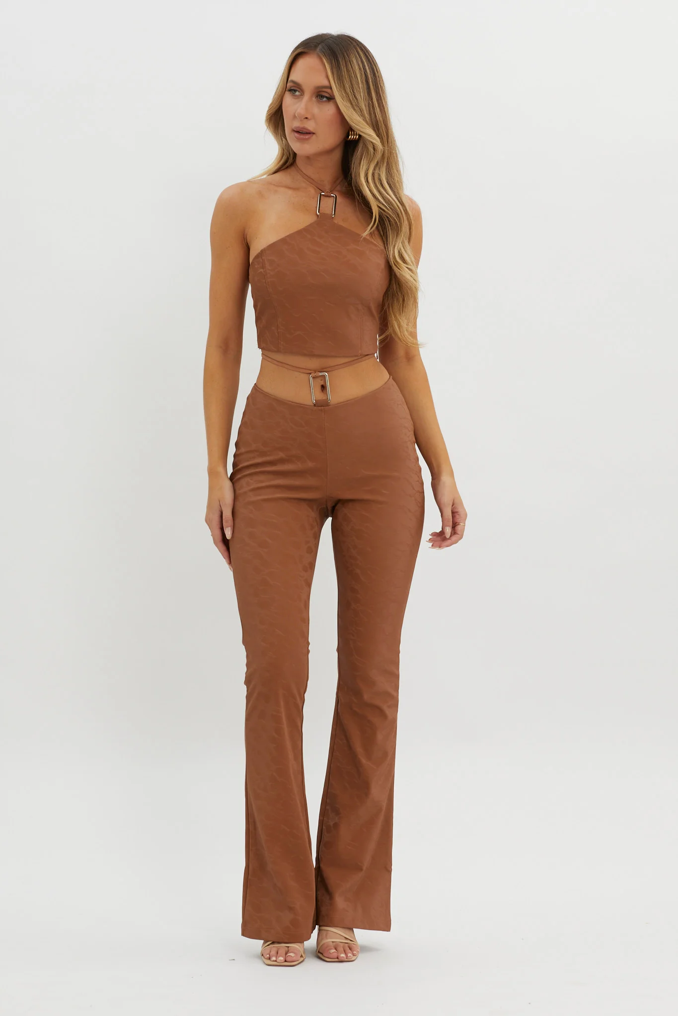 She's A Gemini Faux Leather Pants Mud - Image 2