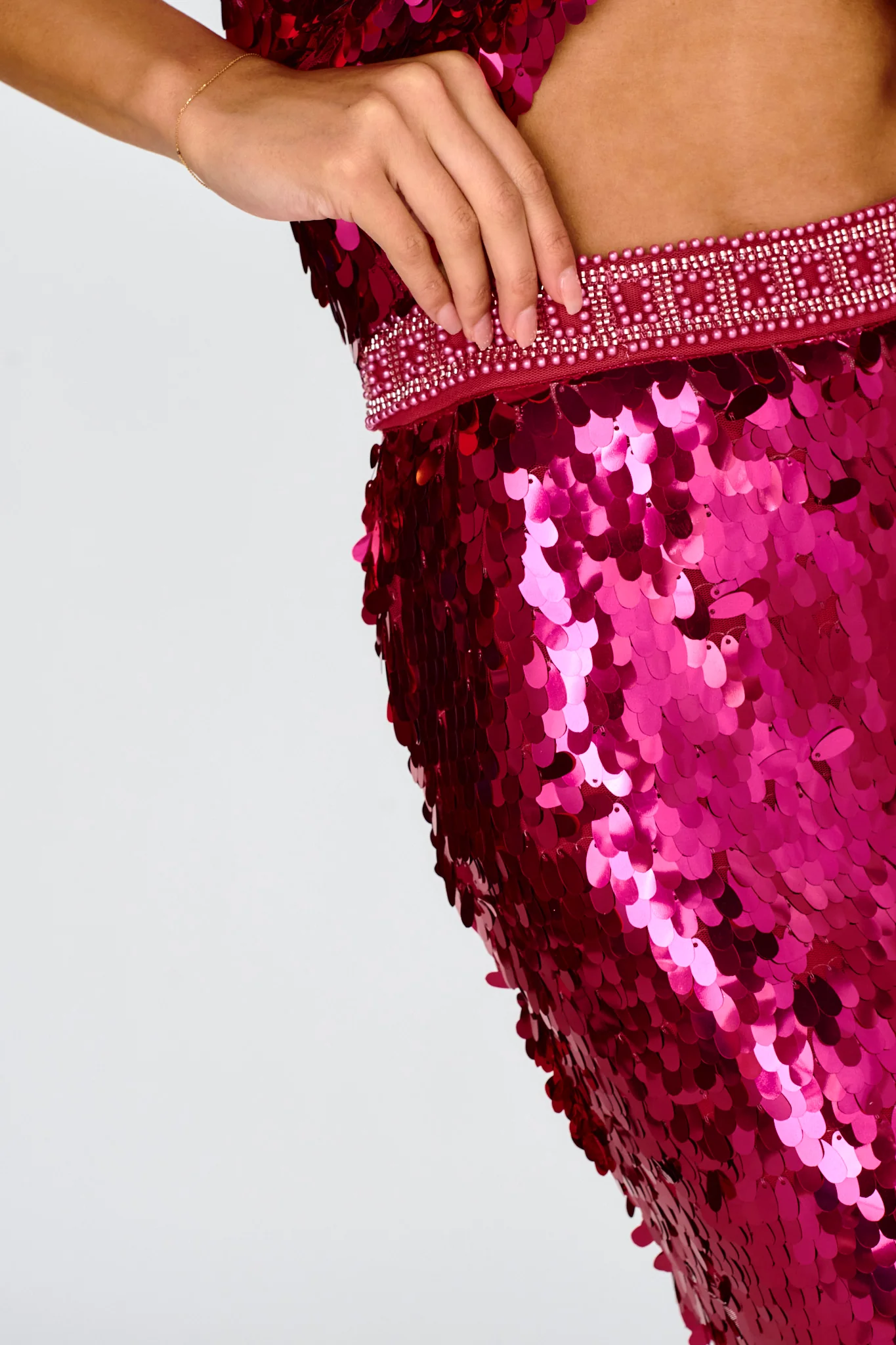 She's So LA Sequin Mini Skirt Hot Pink - Image 5