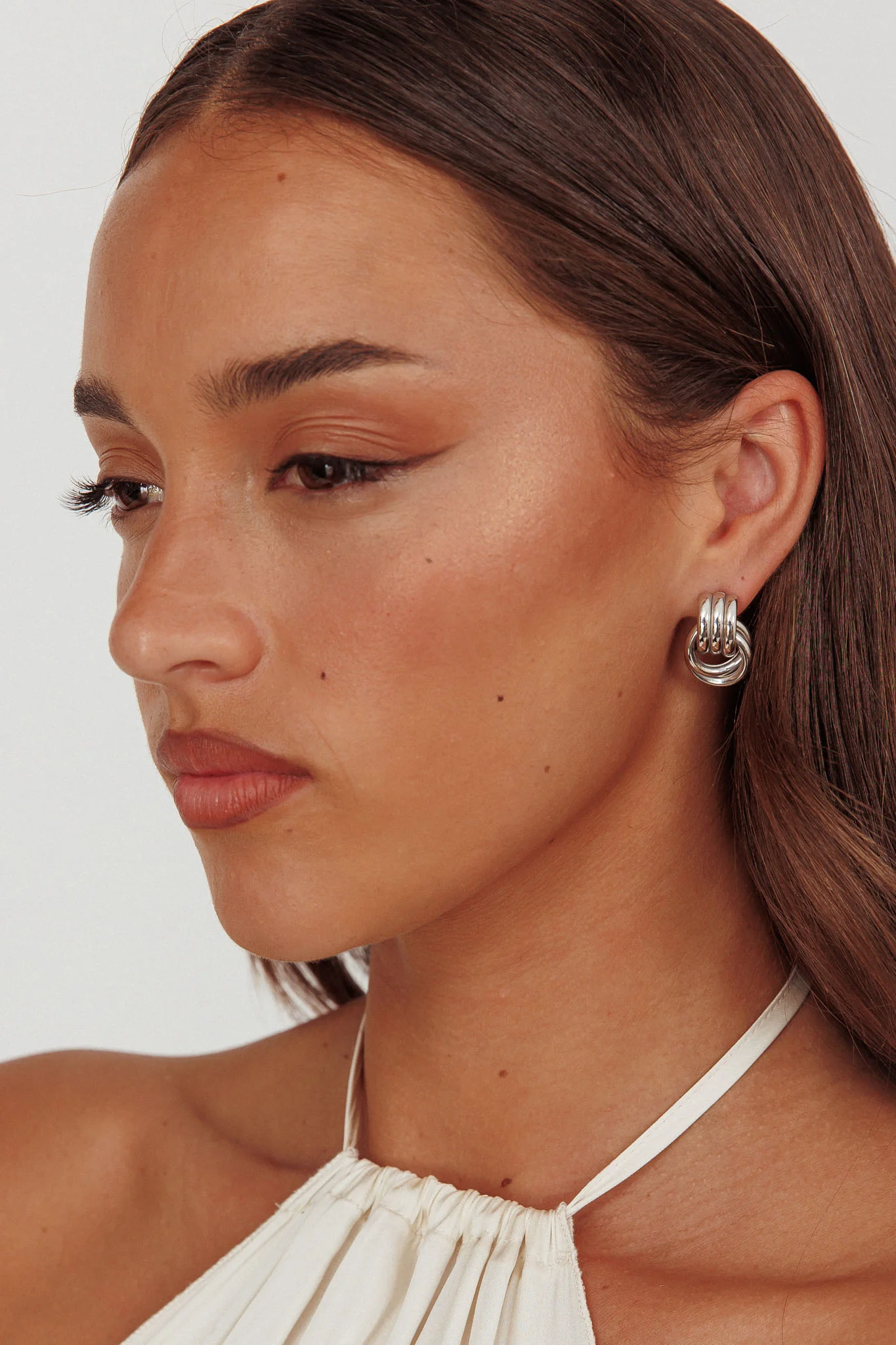 Shiloh Loop Earrings Dark Silver - Image 2