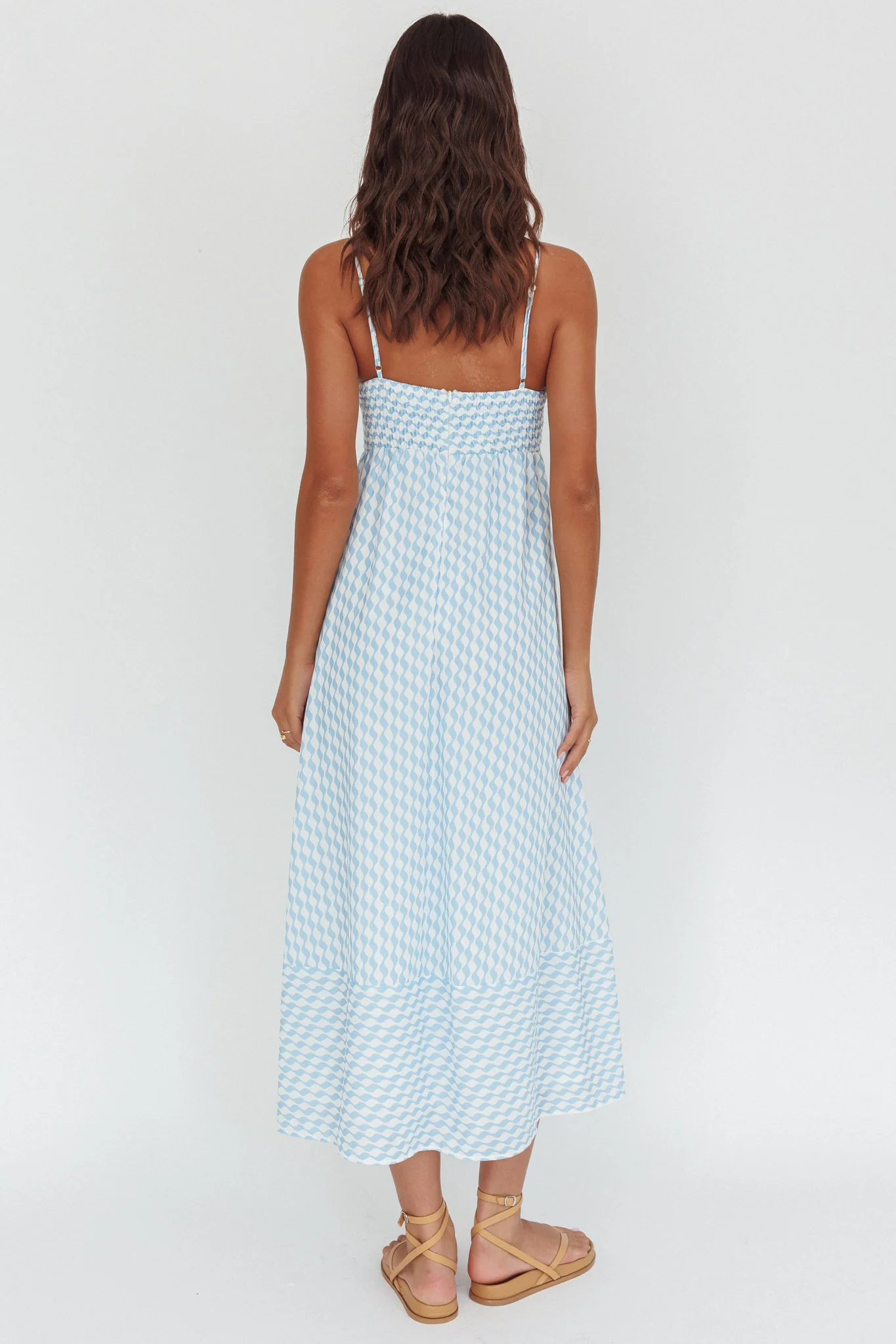 Shirley Square Neckline Maxi Dress Print Light Blue - Image 2