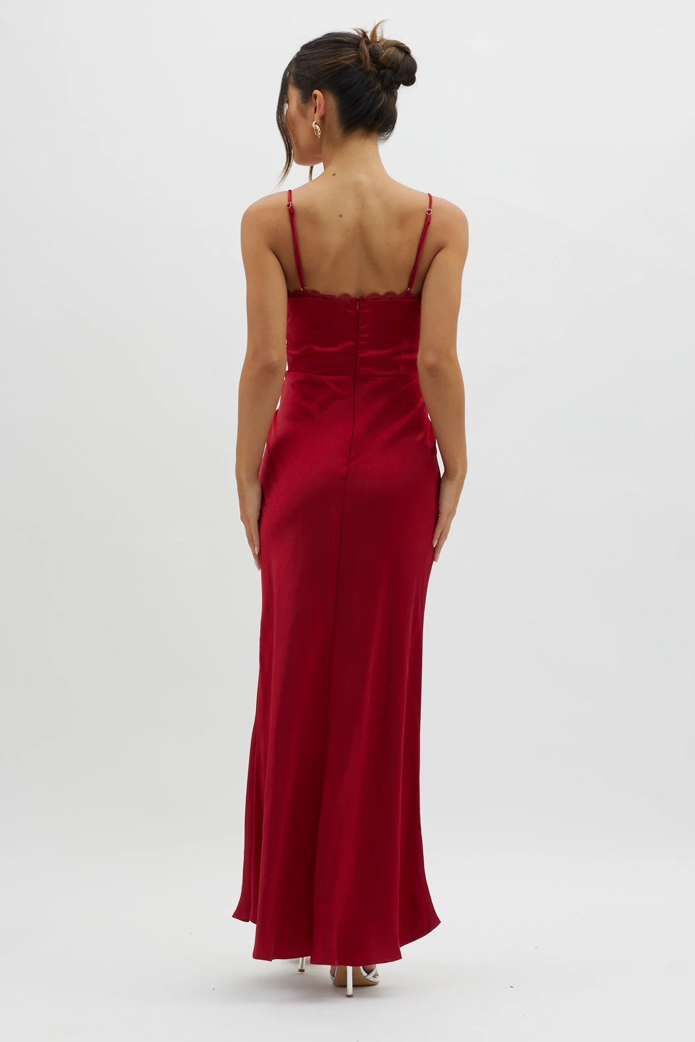 Silver Lining String Tie Waist Dress Red - Image 2