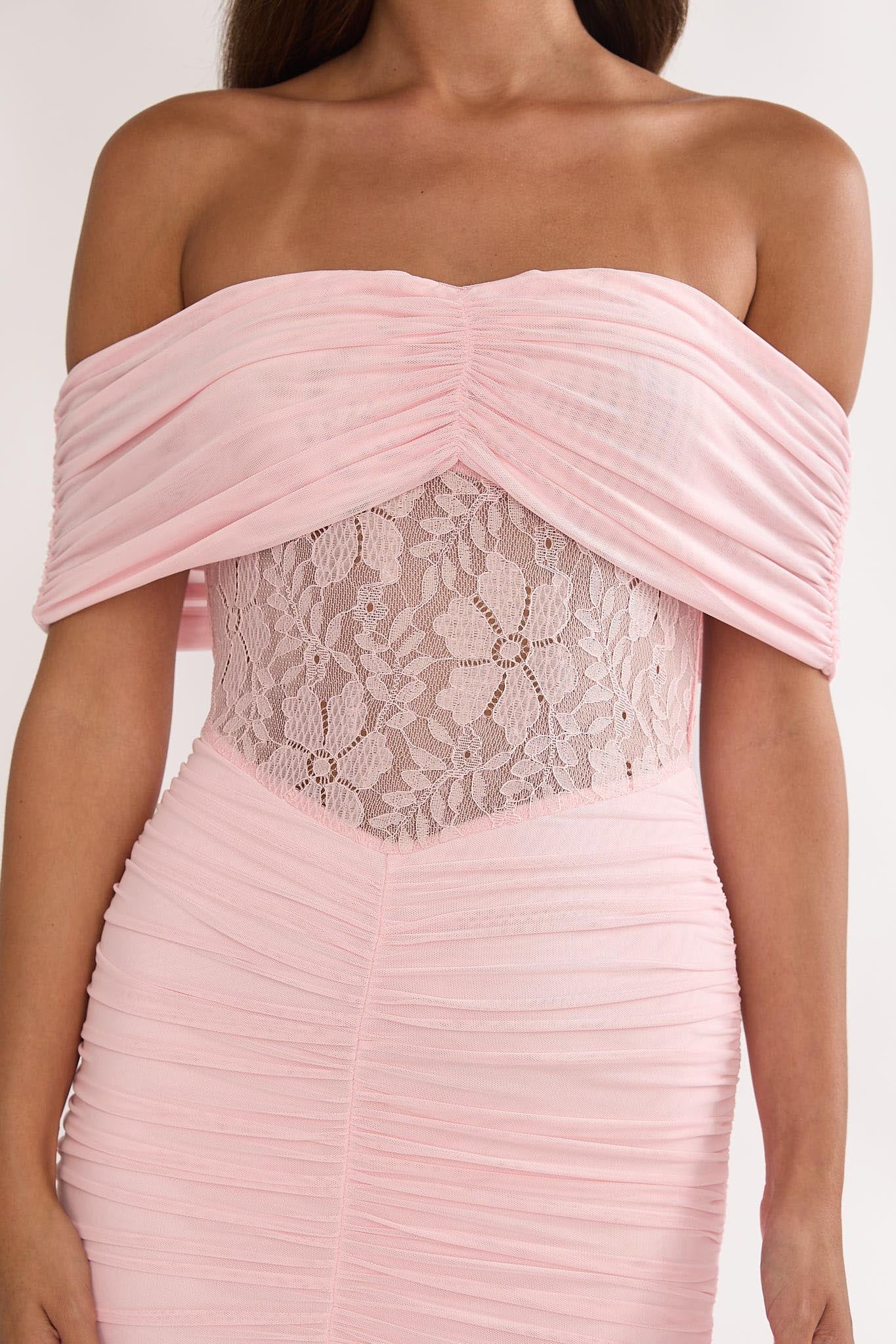 Silver Moon Off-Shoulder Maxi Dress Floral Pink - Image 3