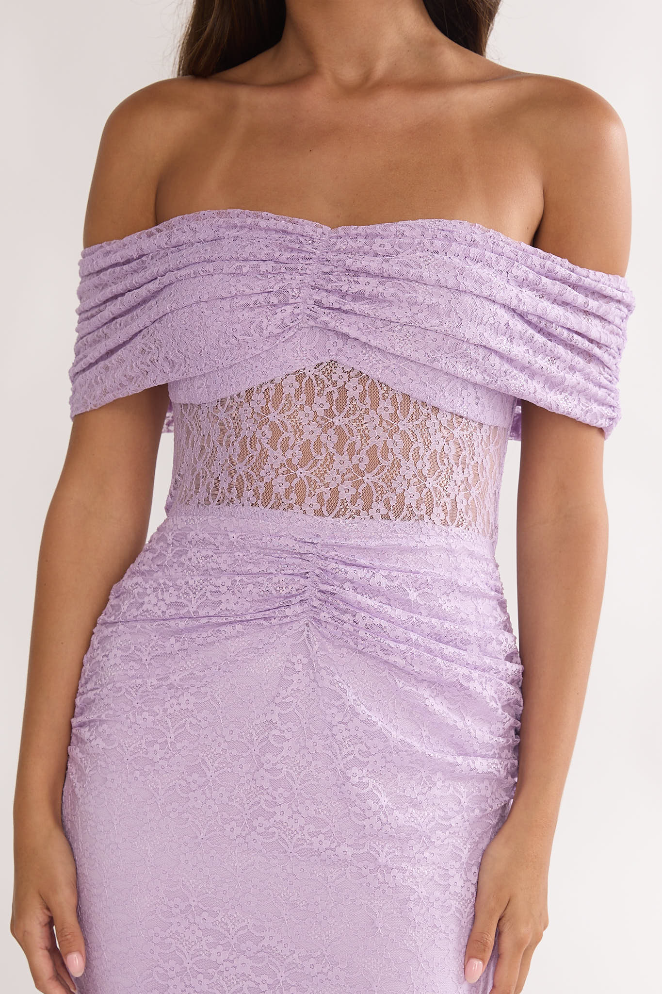 Silver Moon Off-Shoulder Maxi Dress Lilac - Image 4
