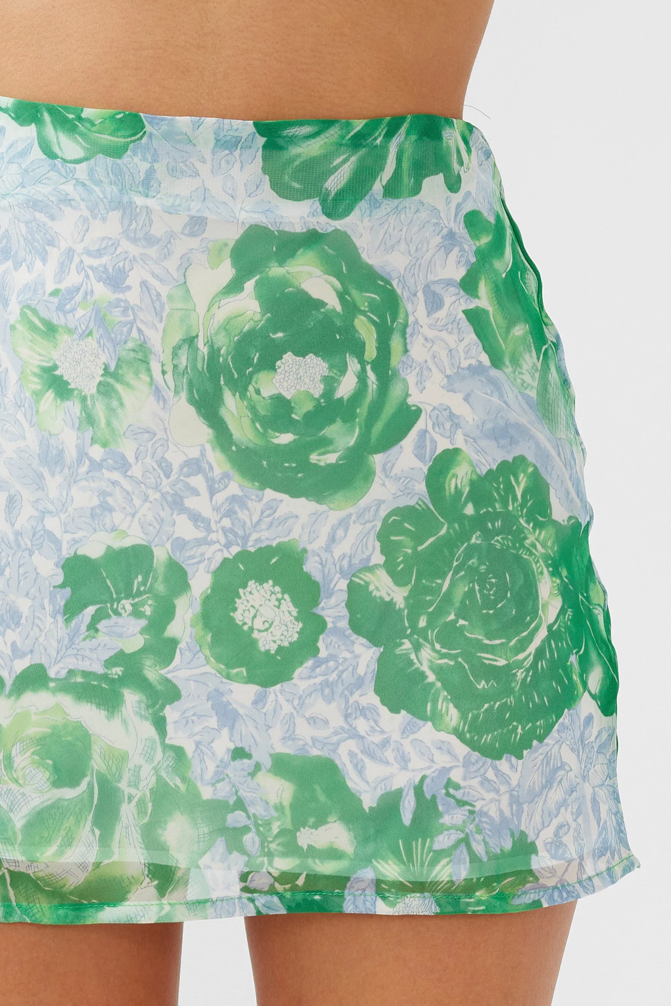Sincerity Mini Skirt Floral Print Green - Image 4