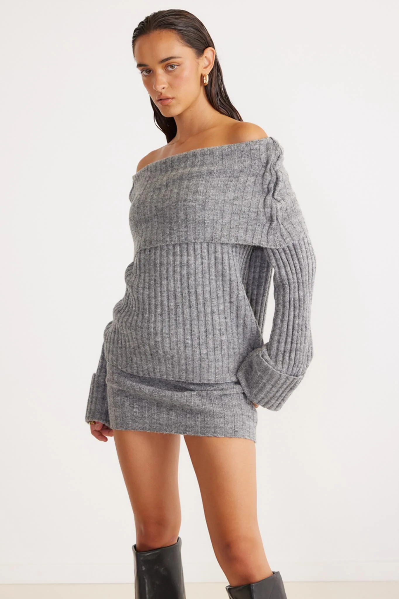 SNDYS Brooks Mini Skirt Grey - Image 2