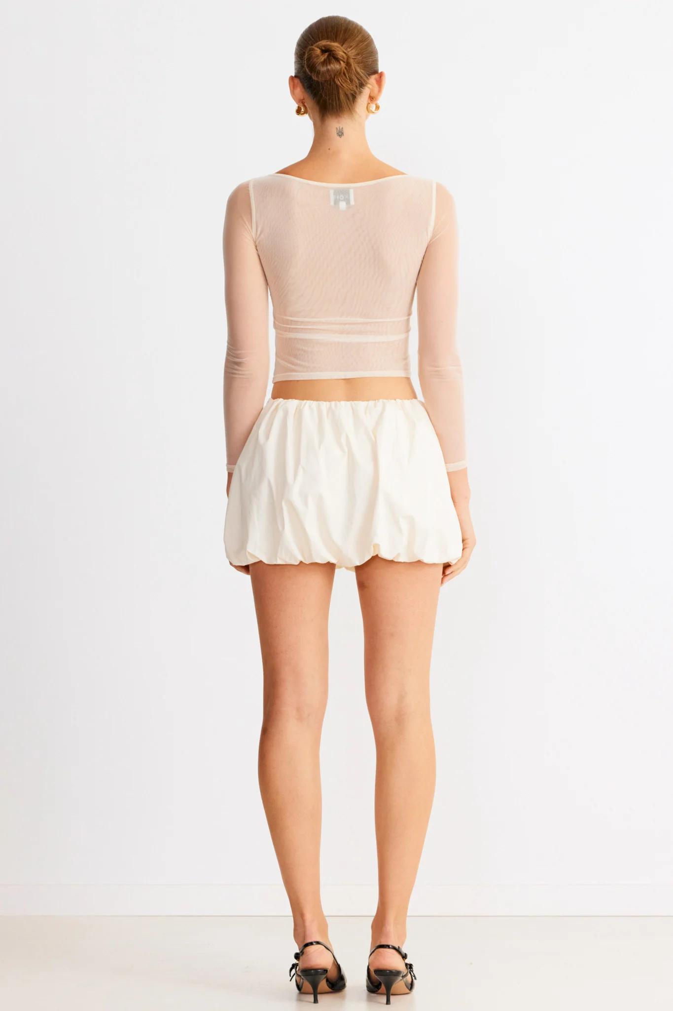 SNDYS Freja Bubble Skirt Chalk - Image 2