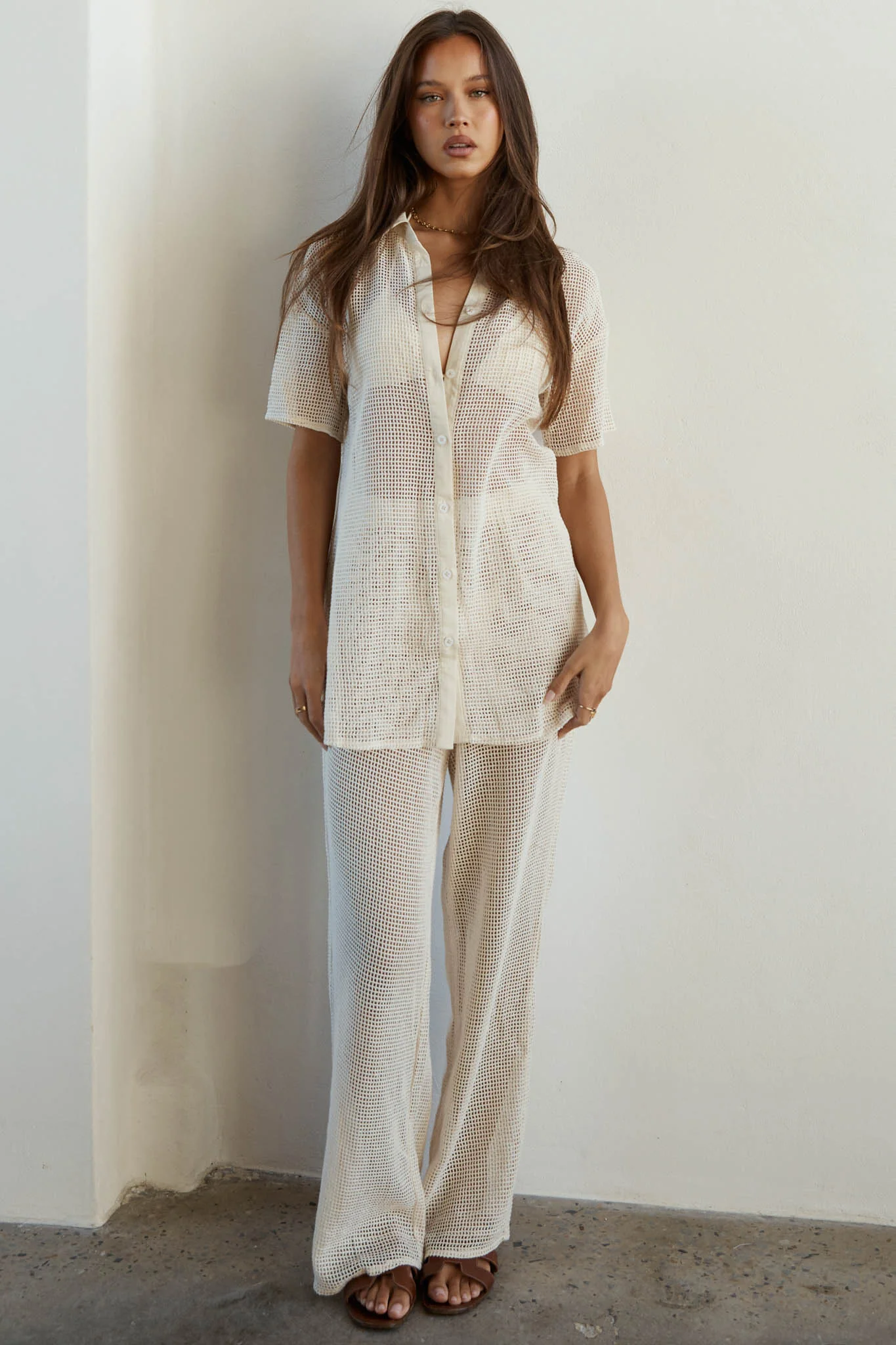 SNDYS Hyams Buttoned Knit Top Sand - Image 4