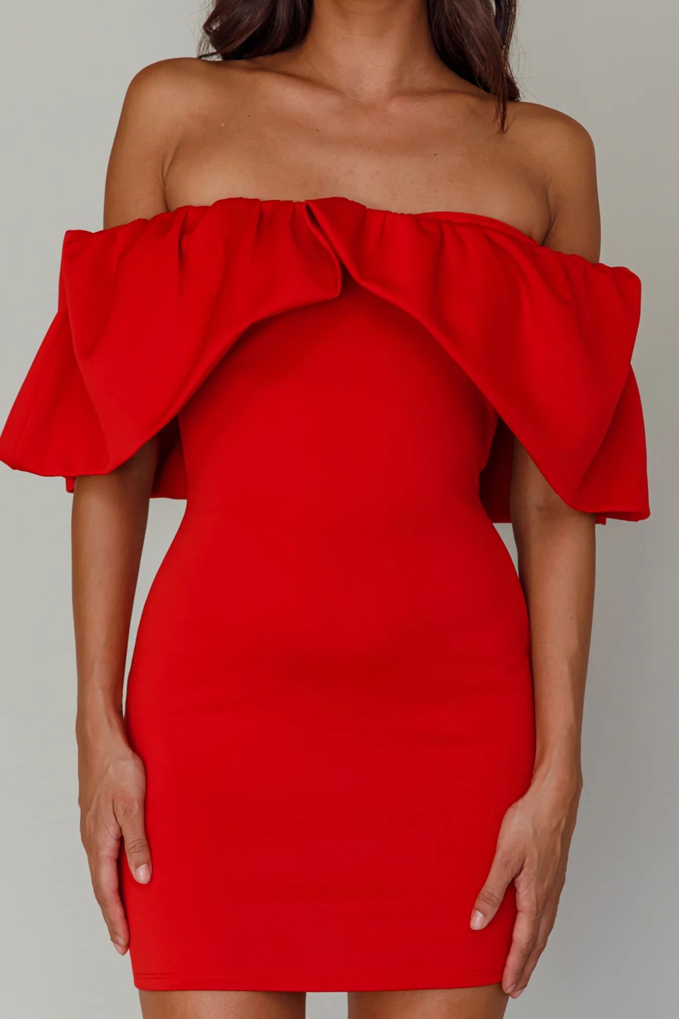 So Dramatic Off-Shoulder Mini Dress Tangerine - Image 4