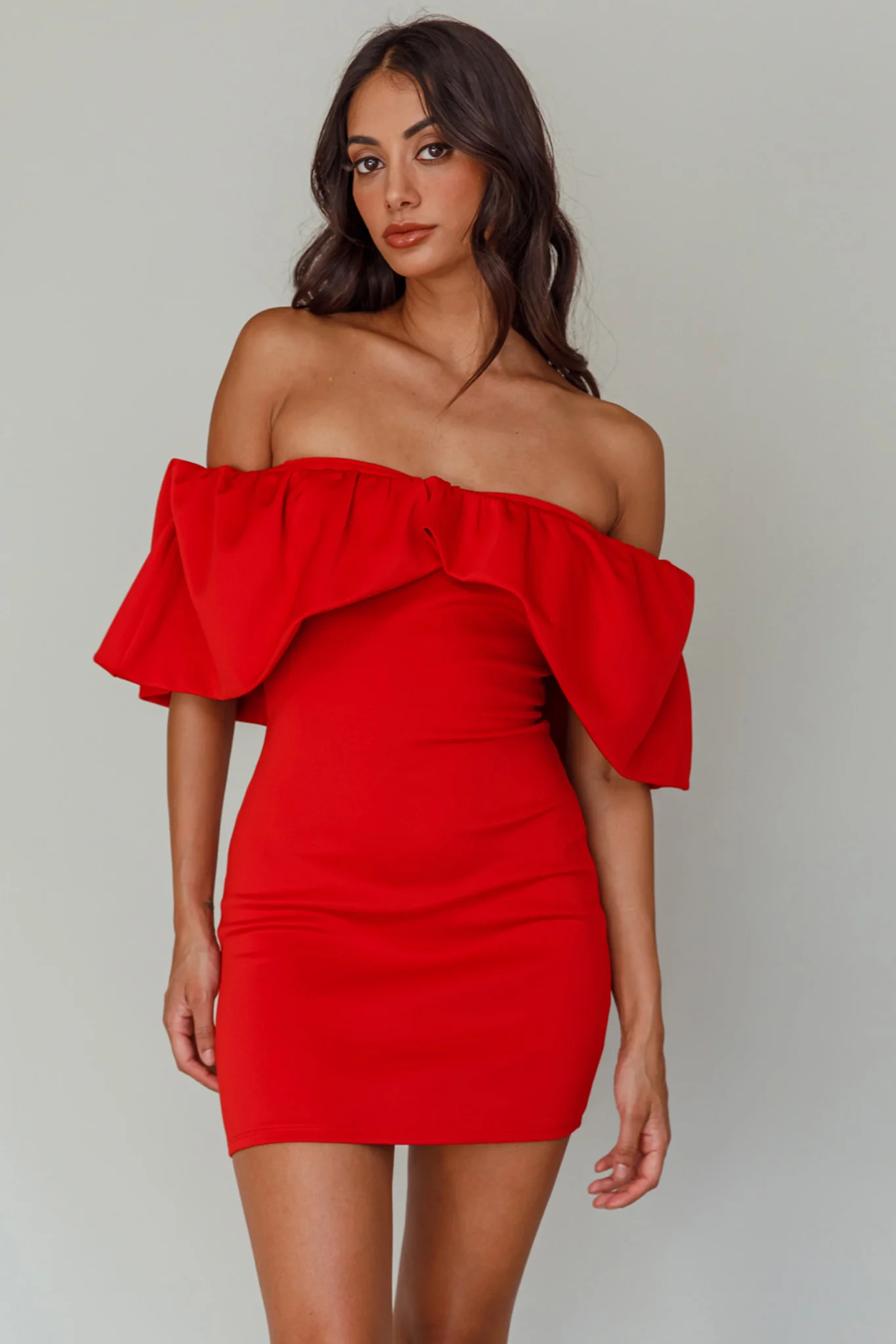 So Dramatic Off-Shoulder Mini Dress Tangerine - Image 5