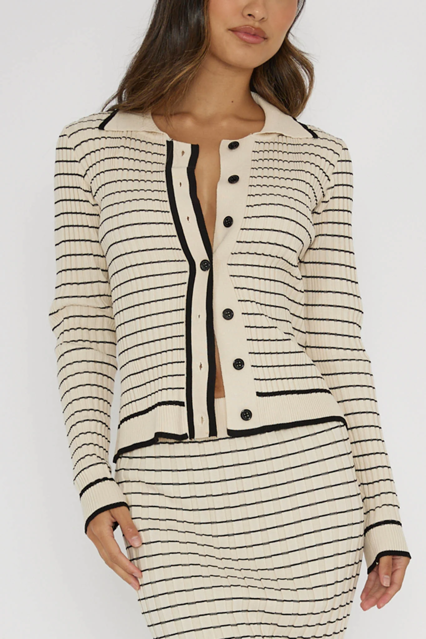 Solar Flare Long Sleeve Top Stripe Oat - Image 4