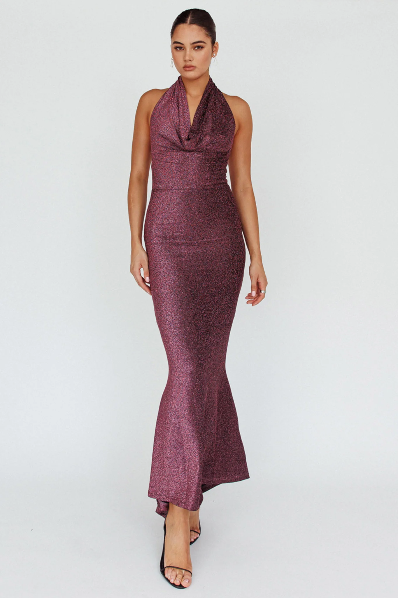Soleil Moon Halterneck Maxi Dress Sparkle Rose - Image 8