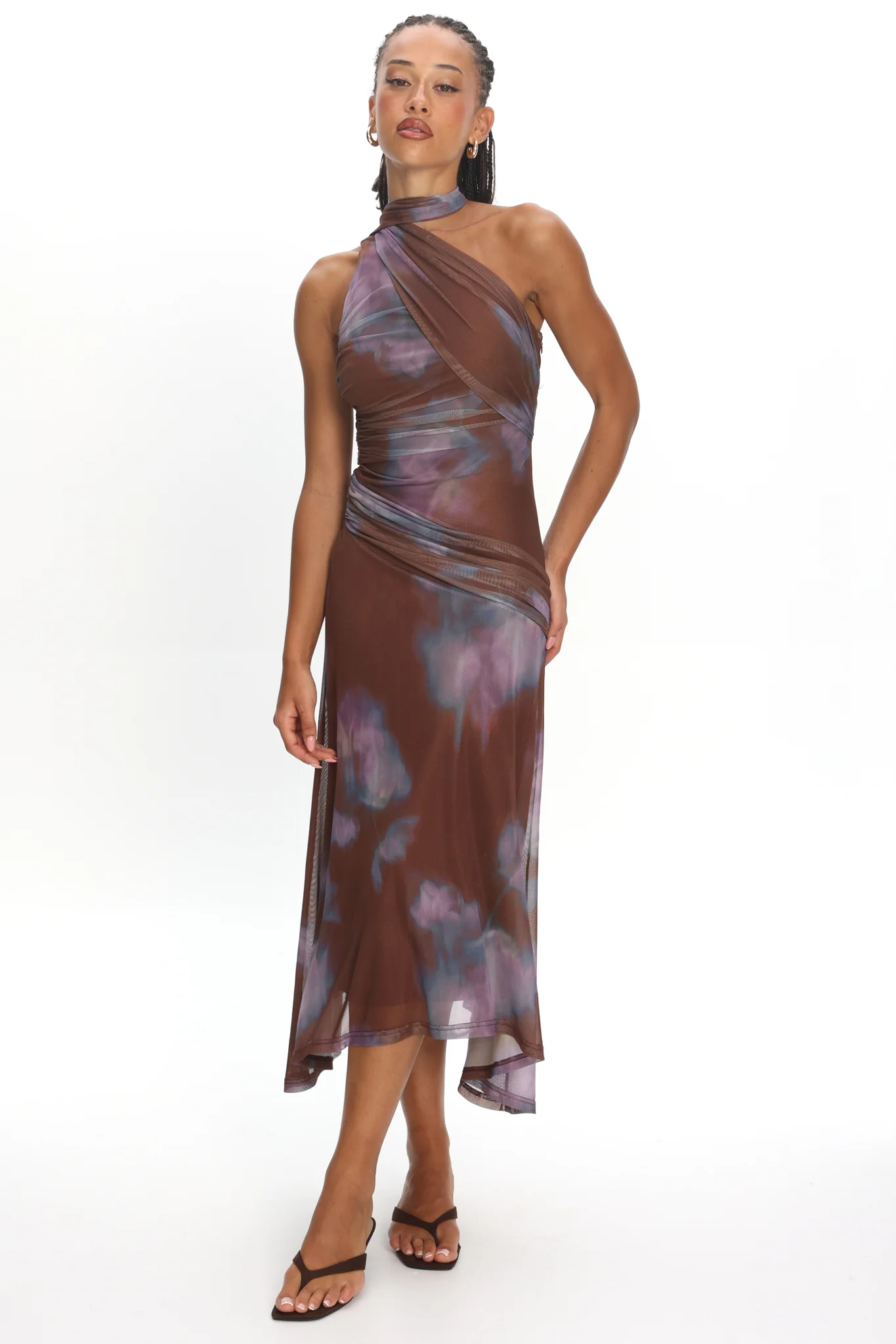 Solene Midi Dress Chocolate - Image 2