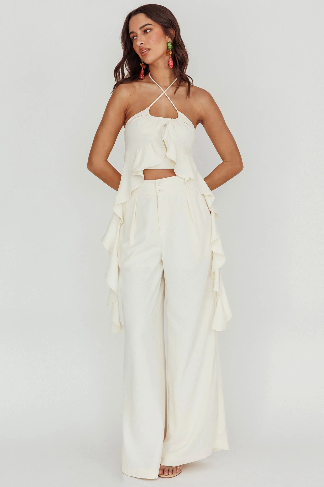 Songbird Wide Leg Pants Bone - Image 4