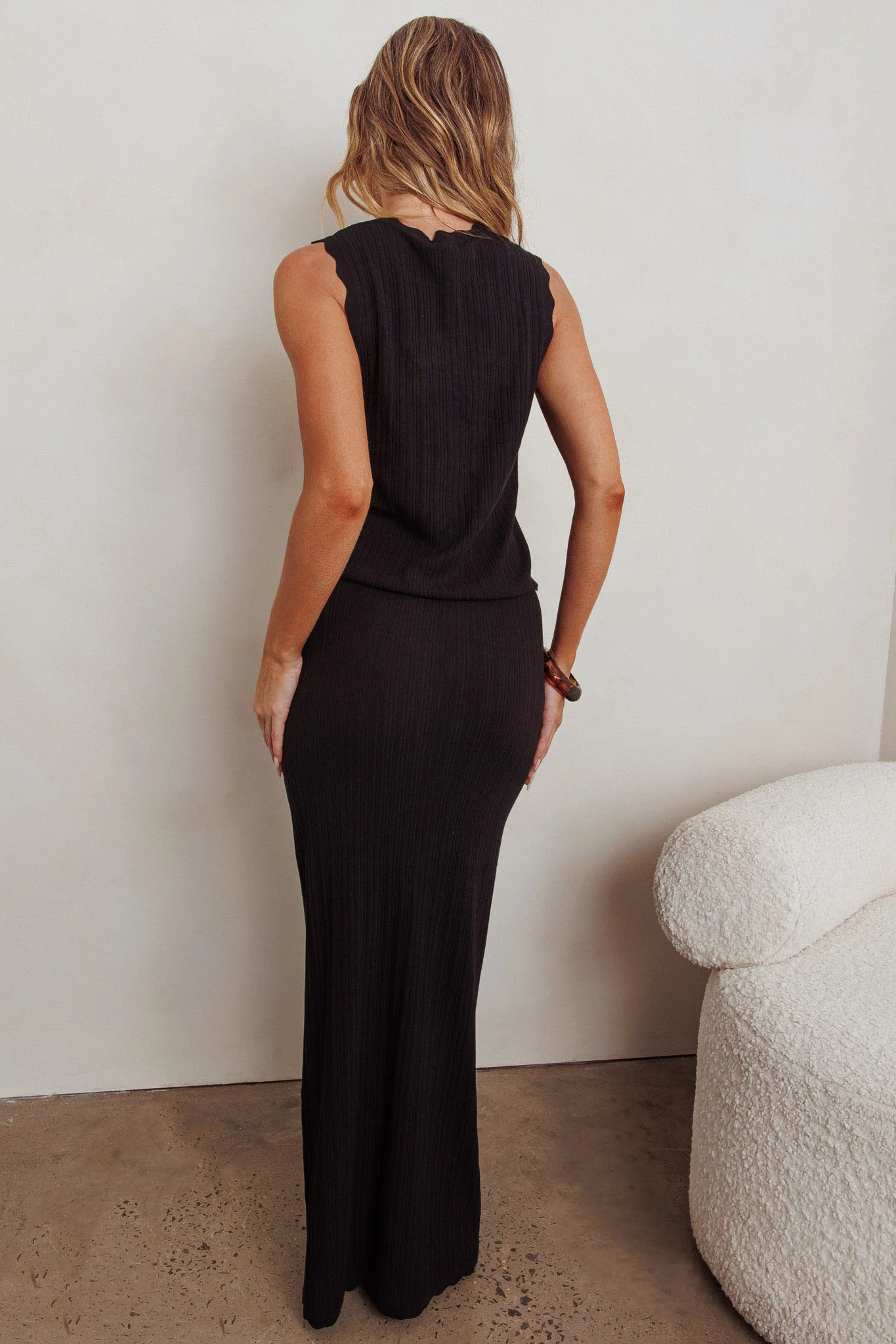Sonorous Knit Maxi Skirt Black - Image 4