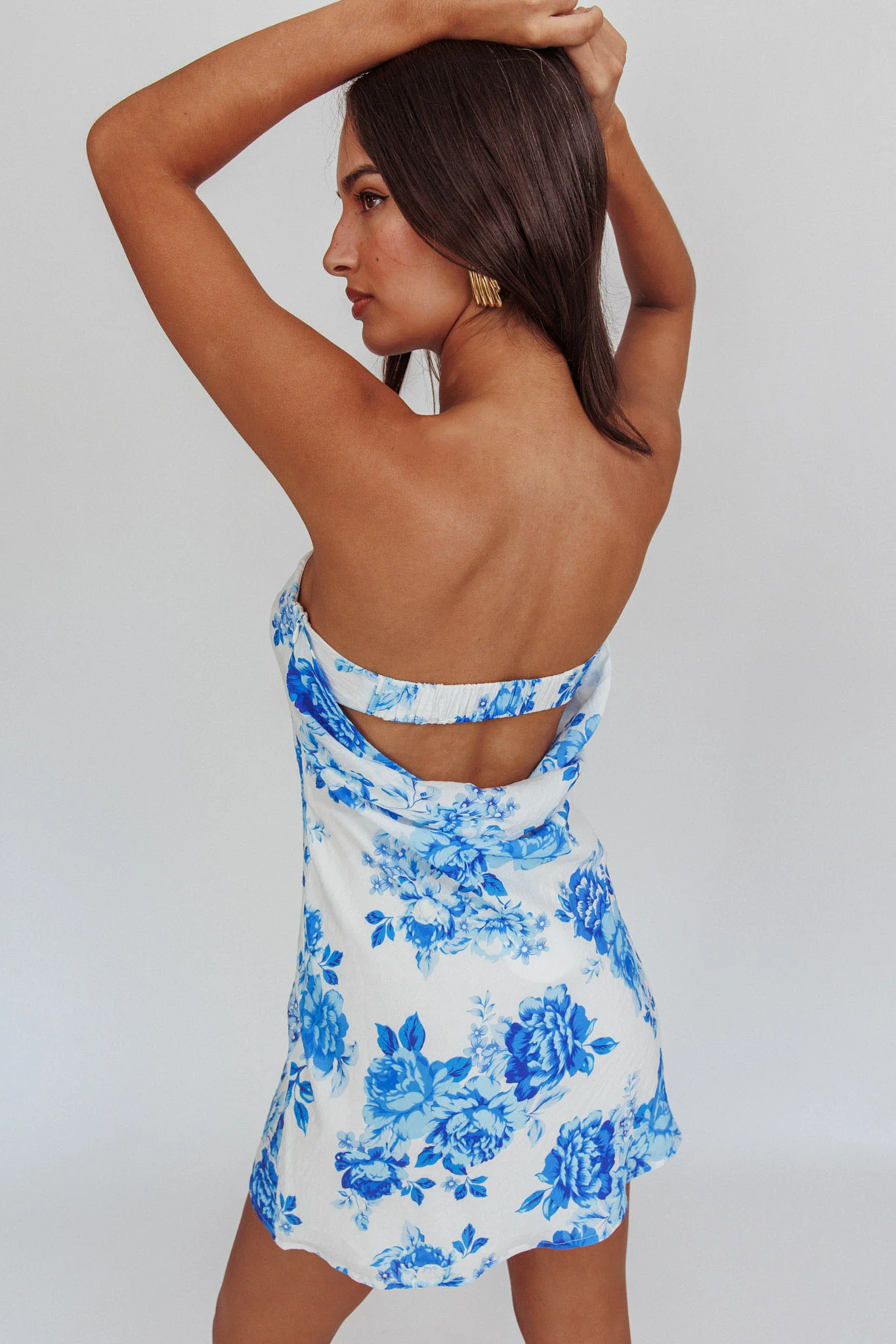 Sorbet Strapless Mini Dress Blue - Image 7