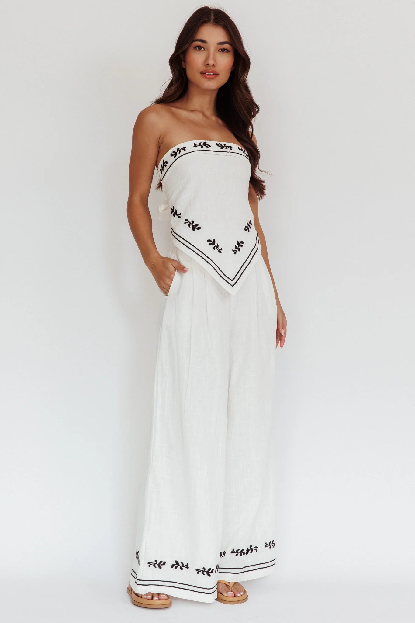 Sought After Tied Back Strapless Top Off White - Image 4