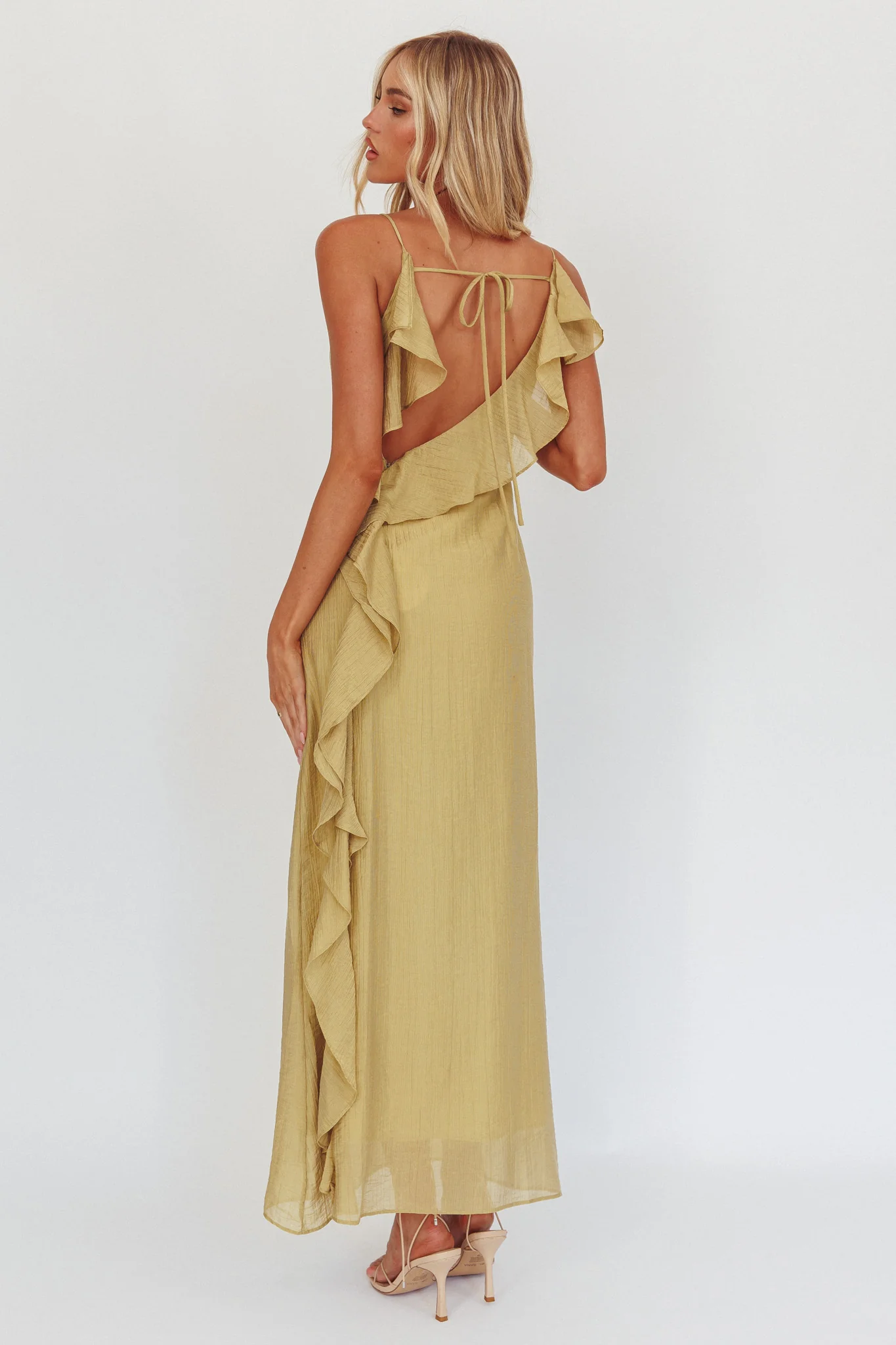 Soul Fires Ruffle Back Maxi Dress Hazel - Image 3